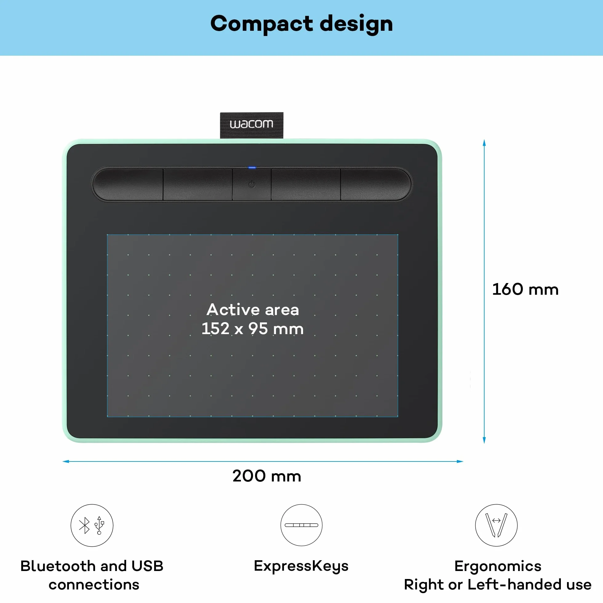 Wacom Intuos CTL-4100WLE-S Tablet Graficzny, Czarny/Zielony, S