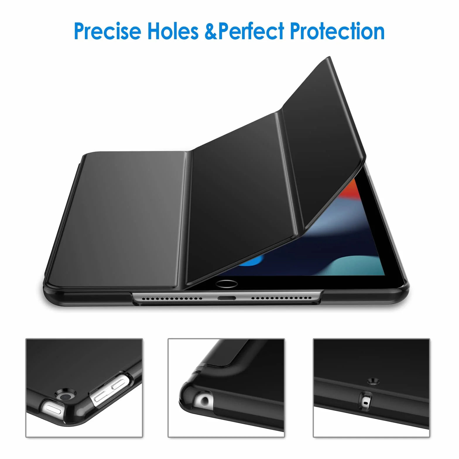 JETech Etui dla iPad 9/8/7 (10,2 Cala, Modelu 2021/2020/2019, 9./8./7. Generacji), Case z Obudowa, Automatycznie Budzi/Spać (Czarny)