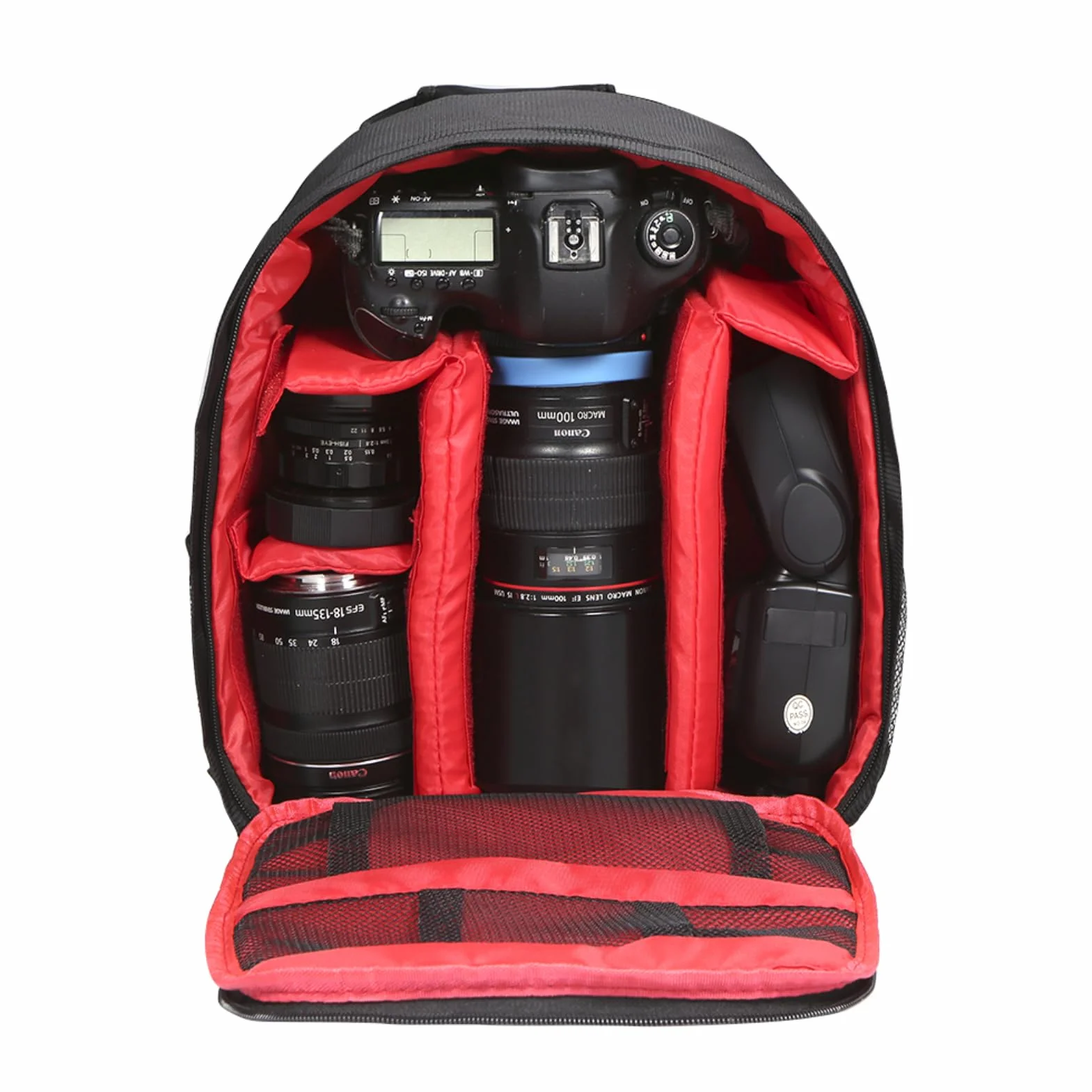 Andoer Plecak na aparat fotograficzny, DSLR, mały plecak na aparat fotograficzny, wodoszczelny, wielofunkcyjny, oddychający, 33 x 26,5 x 12,5 cm