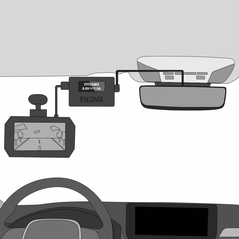 Dashcam Adapter (3-Pin) odpowiedni do Mercedes-Benz, wyświetlacz LED Zasilanie USB, Podłącz do lusterka tylnego widoku, wyjście 5V 12V, Łatwe w instalacji D3-022