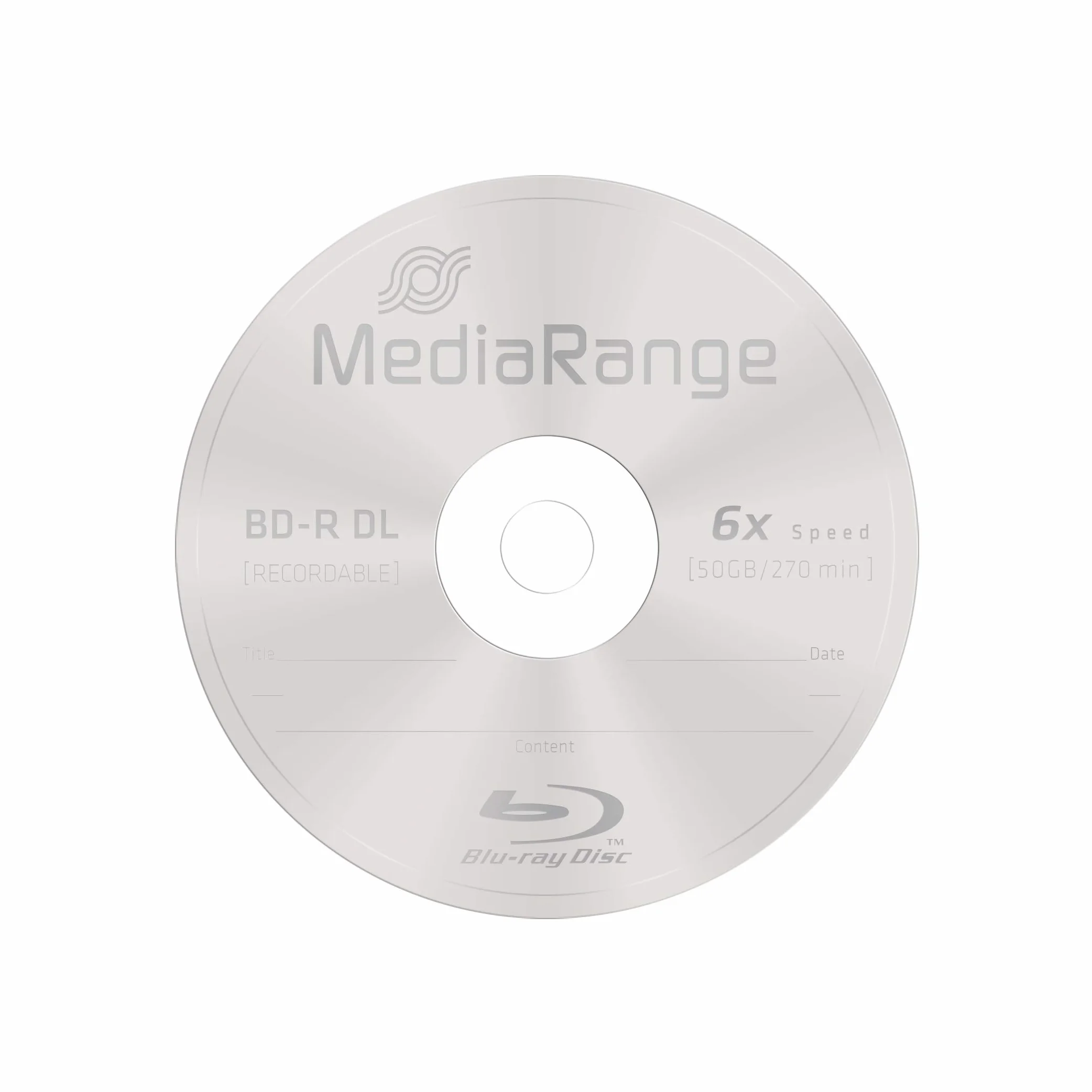 MediaRange BD-R Dual Layer 50GB 6-krotna prędkość zapisu, pudełko na ciasto 25 szt