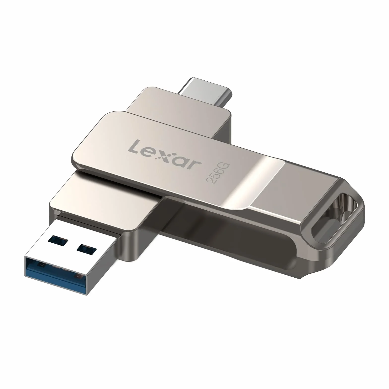 Lexar D40E Podwójny napęd 256 GB, USB 3.2 Gen 1, typ C, pamięć flash USB-C, metalowa obudowa, obrotowa konstrukcja, pendrive (LJDD40E256G-BNSNG)