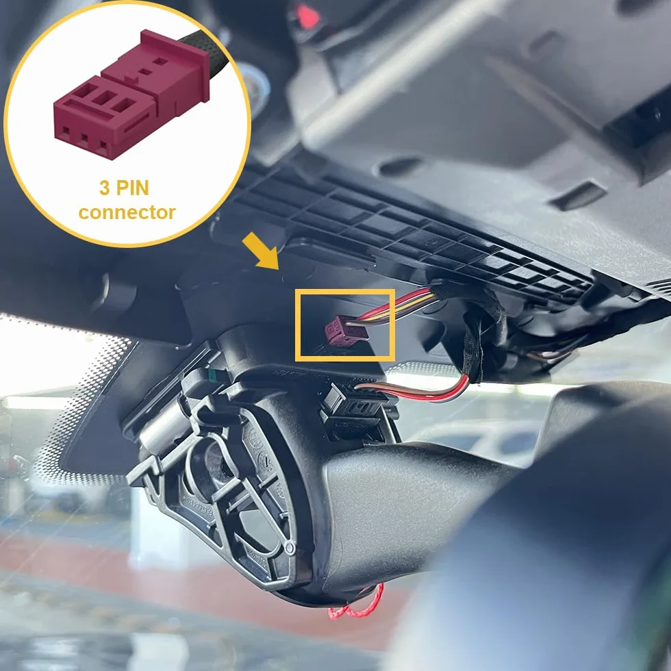 Dash Cam Adapter Zasilania 3-Pin BMW MINI Wyświetlacz LED USB 5V 12V Czujnik Deszczu