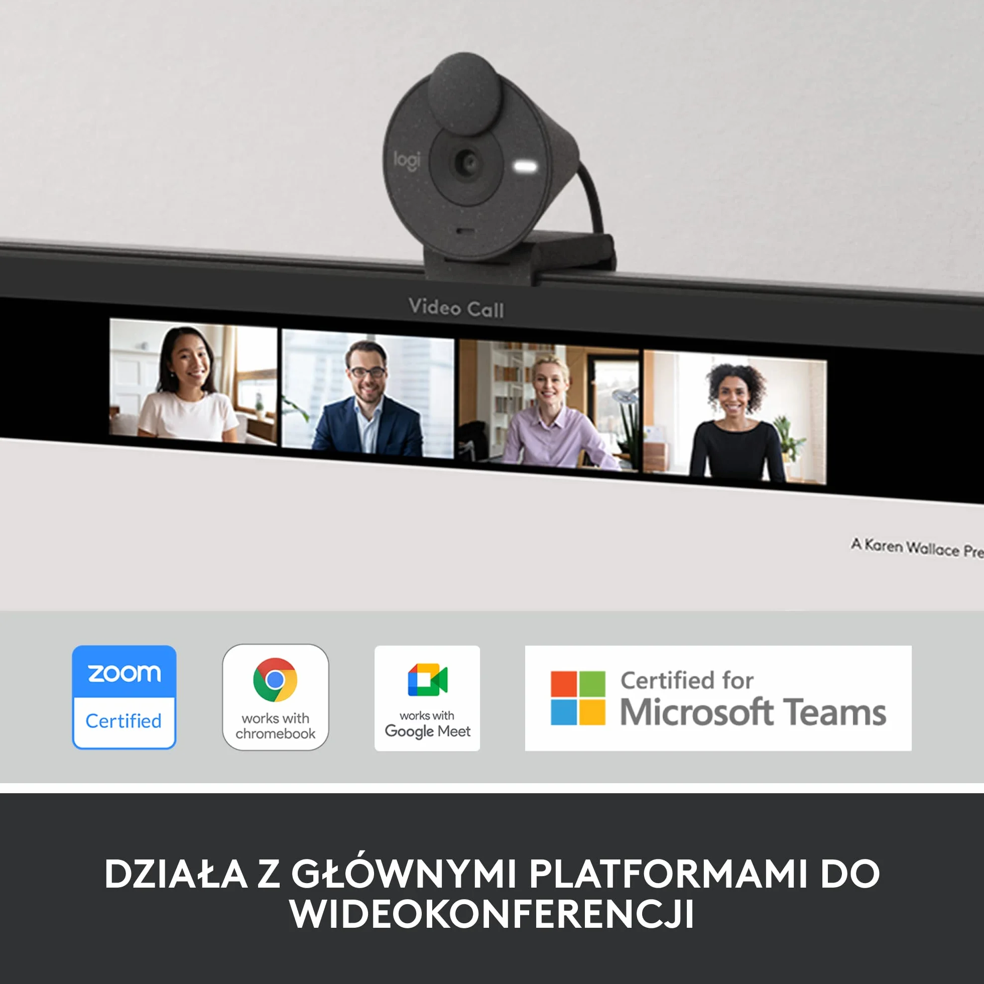 Logitech Brio 300 Full HD Kamera Internetowa z Osłoną, Mikrofonem z Redukcją Szumów, USB-C, Certyfikowana dla Zoom, Microsoft Teams, Google Meet, Auto Korekcja Światła - Grafit