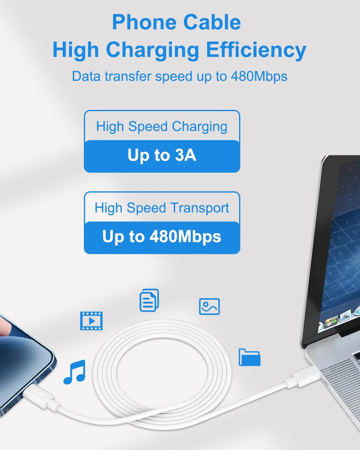 Kabel USB C do Lightning 1M [Certyfikat Apple MFi], Kabel Ładujący do iPhone'a, kabel Ładujący do iPhone'a, kabel do Szybkiego Ładowania, Przewód do iphone'a 14,13,12,11 Mini,11 Pro Max,X,8 Plus, iPad