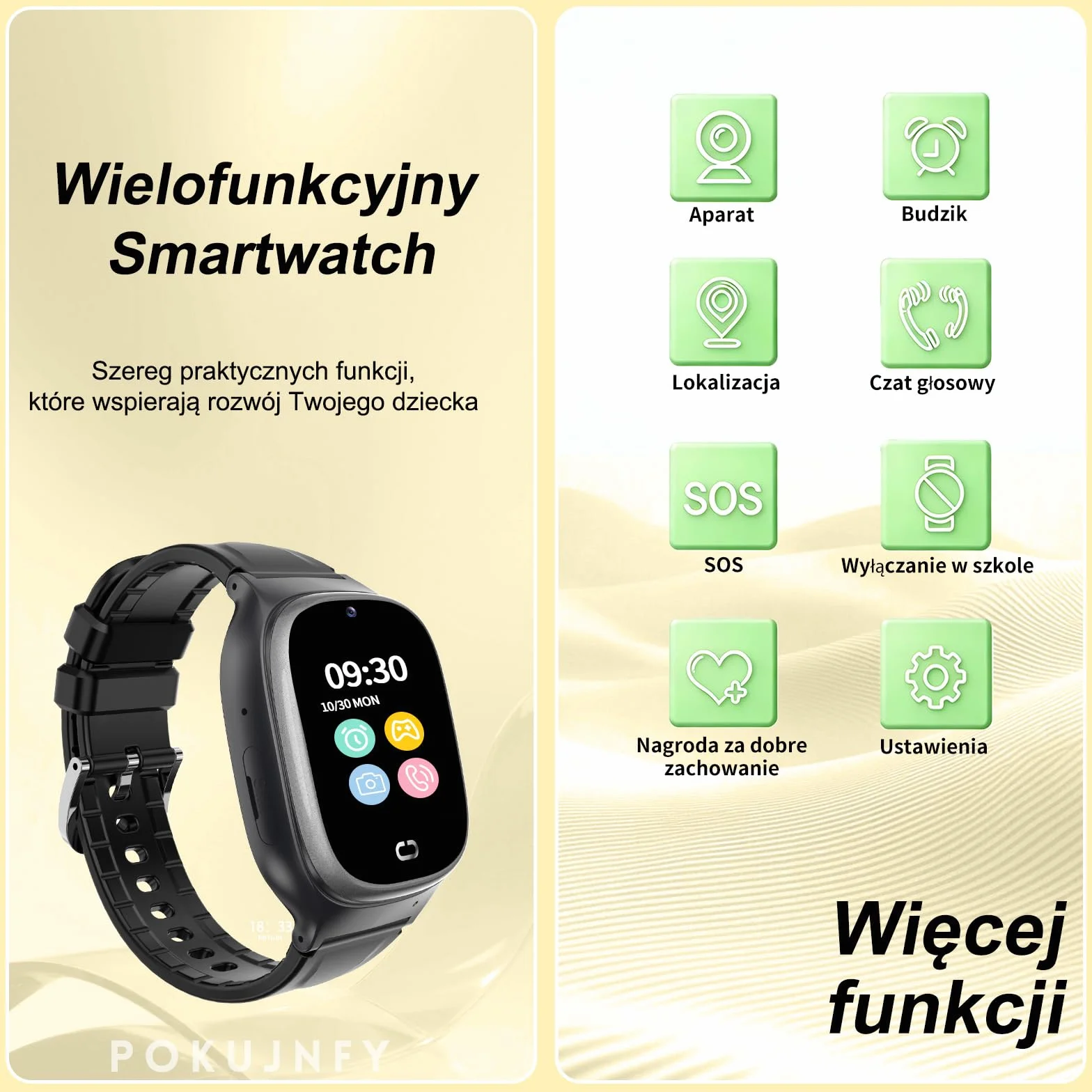 Smartwatch dla Dzieci z GPS Rozmowy Telefoniczne Czat Kontakty SOS Gra IP68 Wodoodporny Budzik Tryb Klasowy Zegarki Cyfrowe Smartwatch Dziecięcy Chłopcy Dziewczynki Urodziny Prezenty