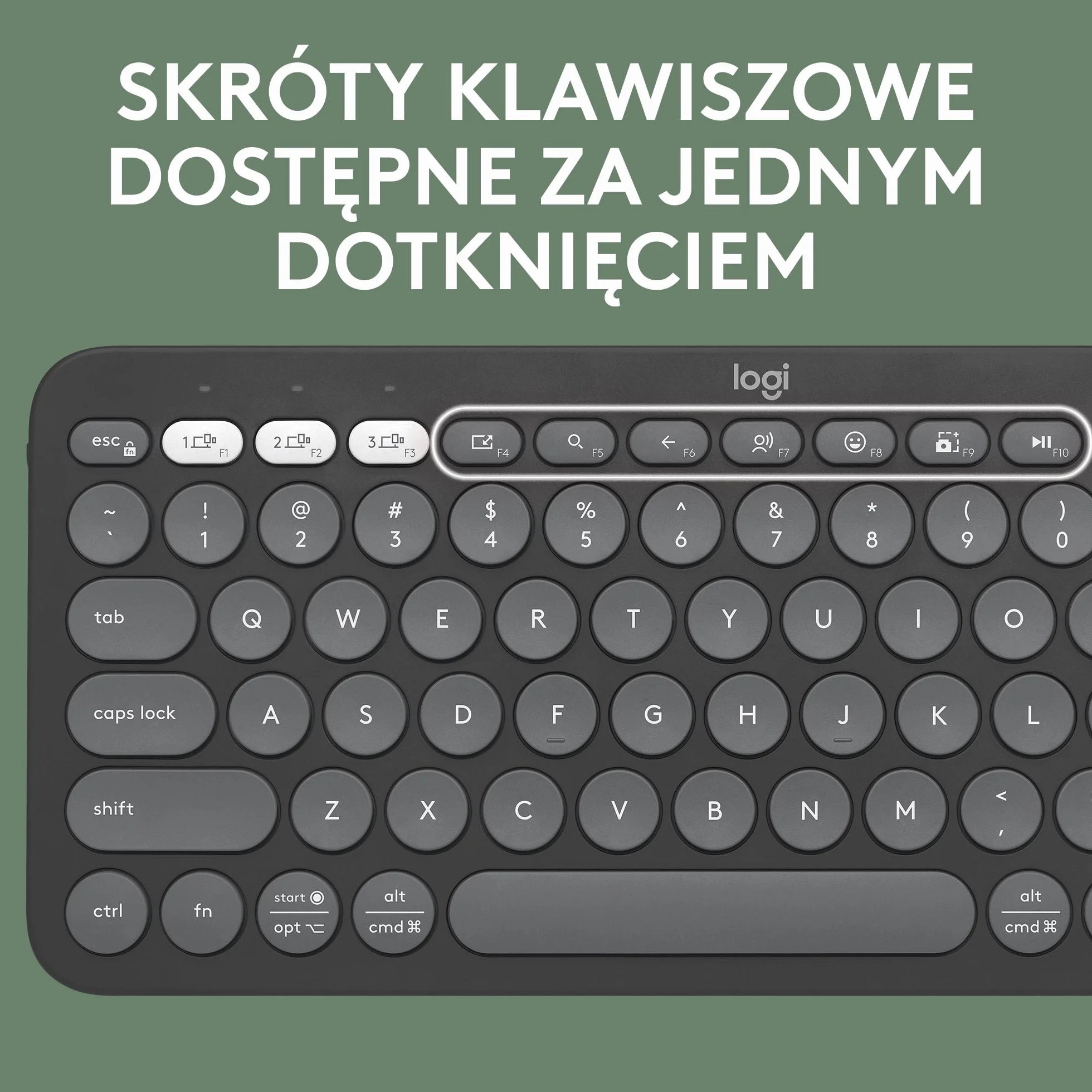 Logitech Pebble Keys 2 K380s Bezprzewodowa Klawiatura Bluetooth QWERTY Grafit