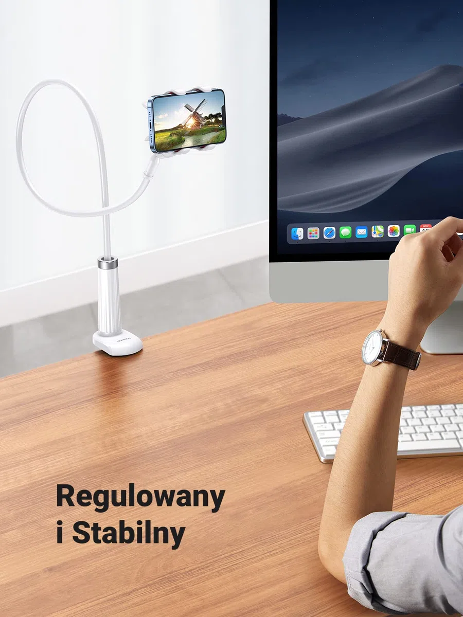 UGREEN Uchwyt na telefon do łóżka, na biurko, gęsiej szyja, elastyczny uchwyt na telefon komórkowy, kompatybilny z iPhone 15 Plus Pro Max 14 13, Galaxy S23, S22, S21, Ultra, S20, Redmi Note 12 Pro