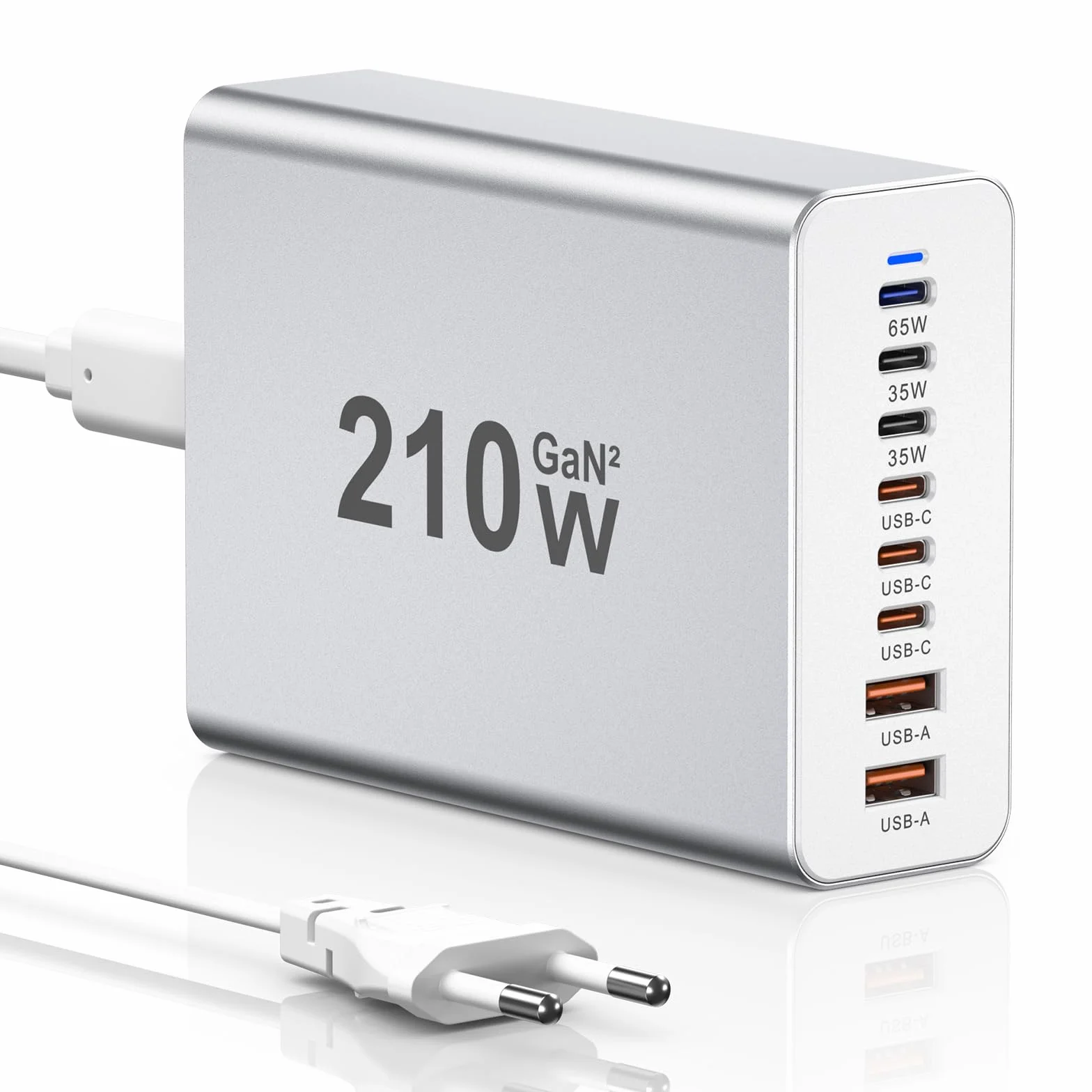 Ładowarka USB C 210W 6 portów PD 3.0 Szybkie ładowanie do iPhone MacBook Samsung Galaxy