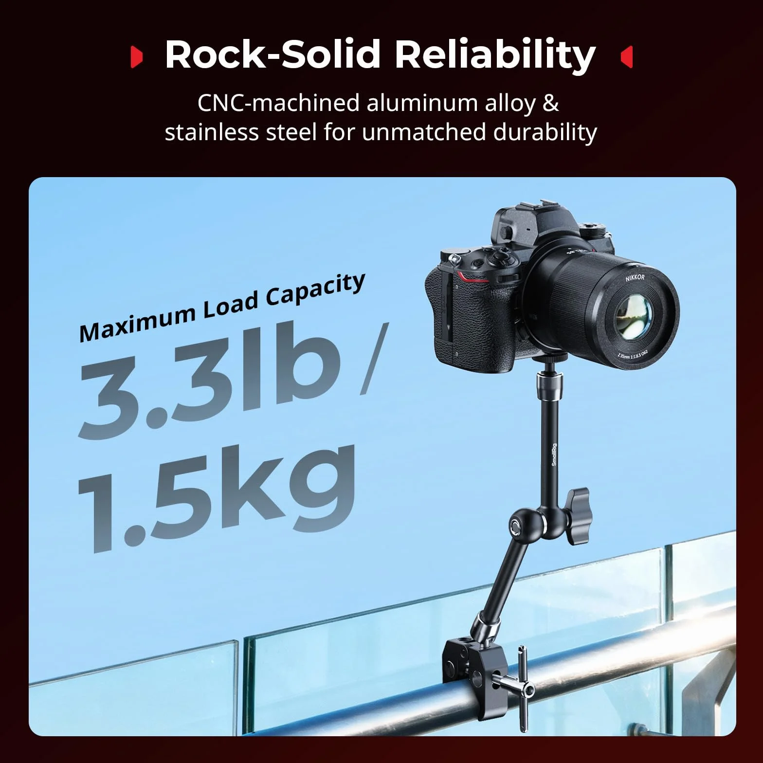 SMALLRIG Magic Arm 11 cali ze śrubą 1/4", uchwyt MagSafe, magnetyczny pierścień adaptacyjny do iPhone, Android, kamer - 5604