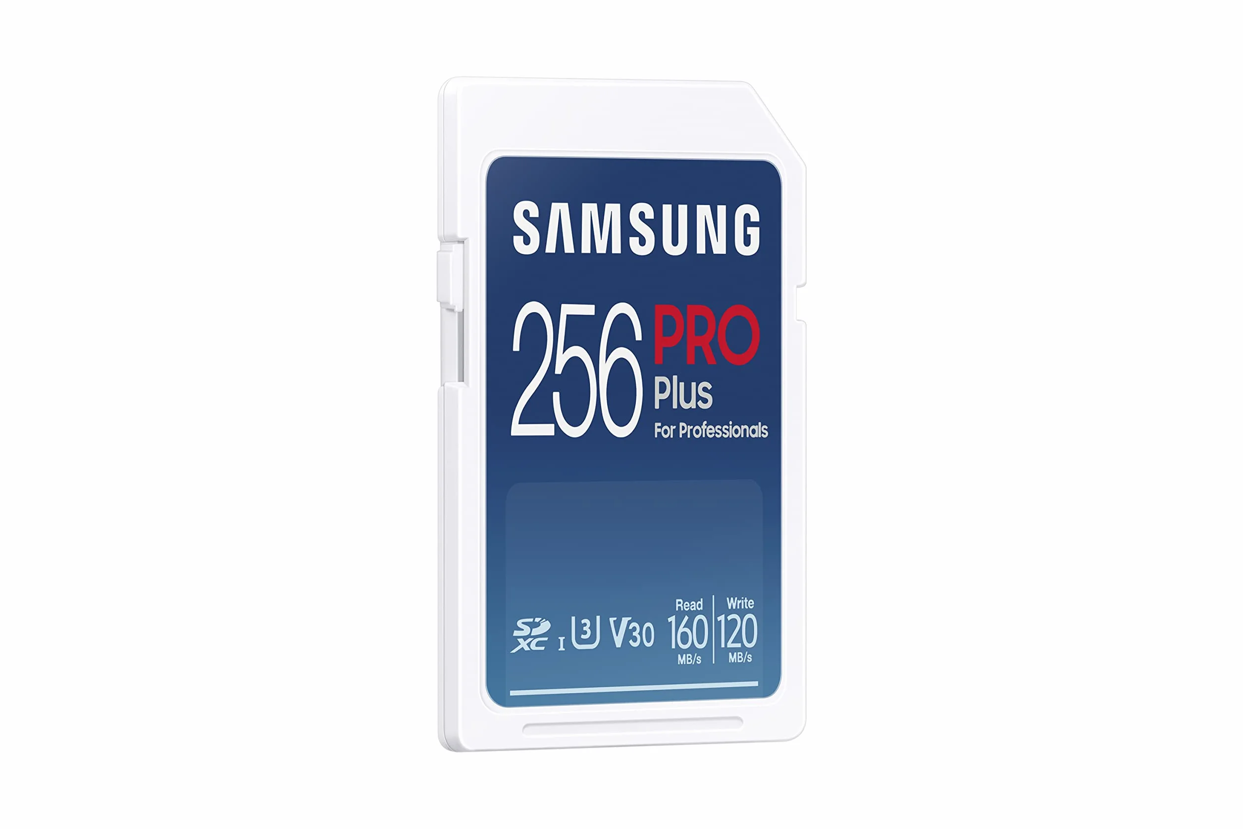Samsung PRO Plus karta pamięci SD (MB-SD256K/EU), 256 GB, UHS-I U3, Full HD i 4K UHD, odczyt 160 MB/s, zapis 120 MB/s, do lustrzanek i kamer systemowych