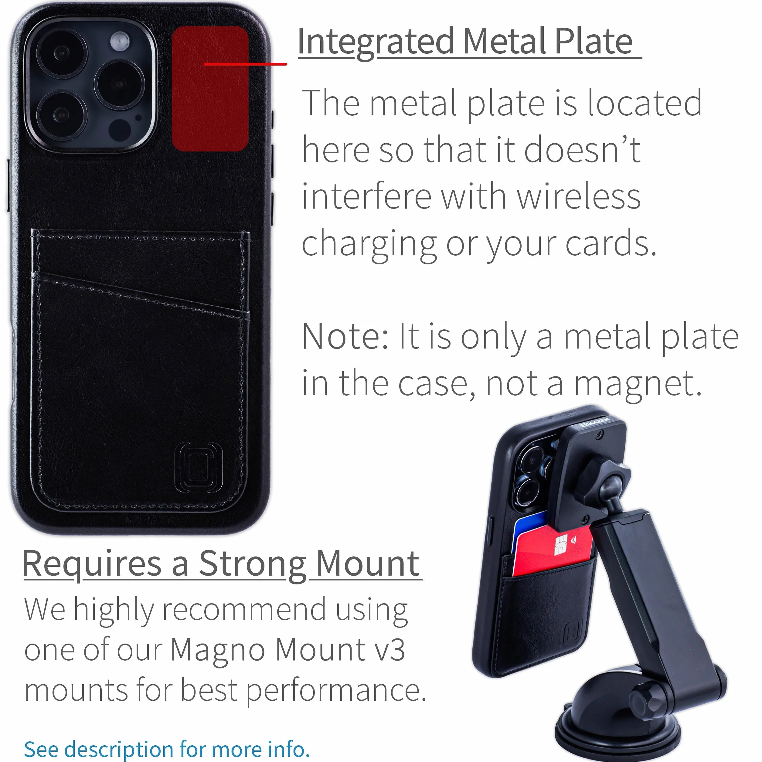 Dockem Etui ze Skóry Naturalnej V2 do iPhone 16 Pro Max z Wycięciem na Sterowanie Kamerą, Wbudowaną Metalową Płytką, Wszytym Portfelem z 2 Przegródkami na Karty Kredytowe (Czarny, M2GL)