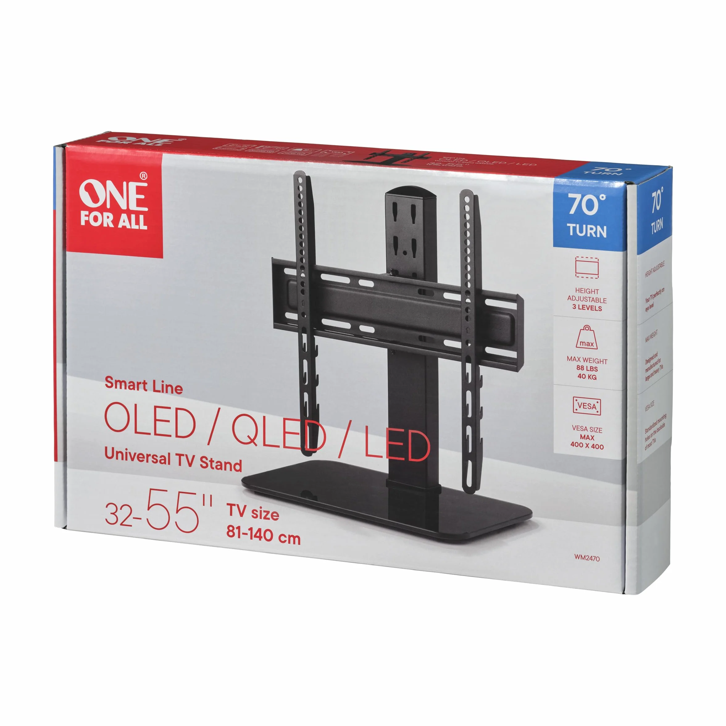 One For All WM2470 Uniwersalny stojak pod telewizor Smart Turn Vesa 400 x 400 Czarny