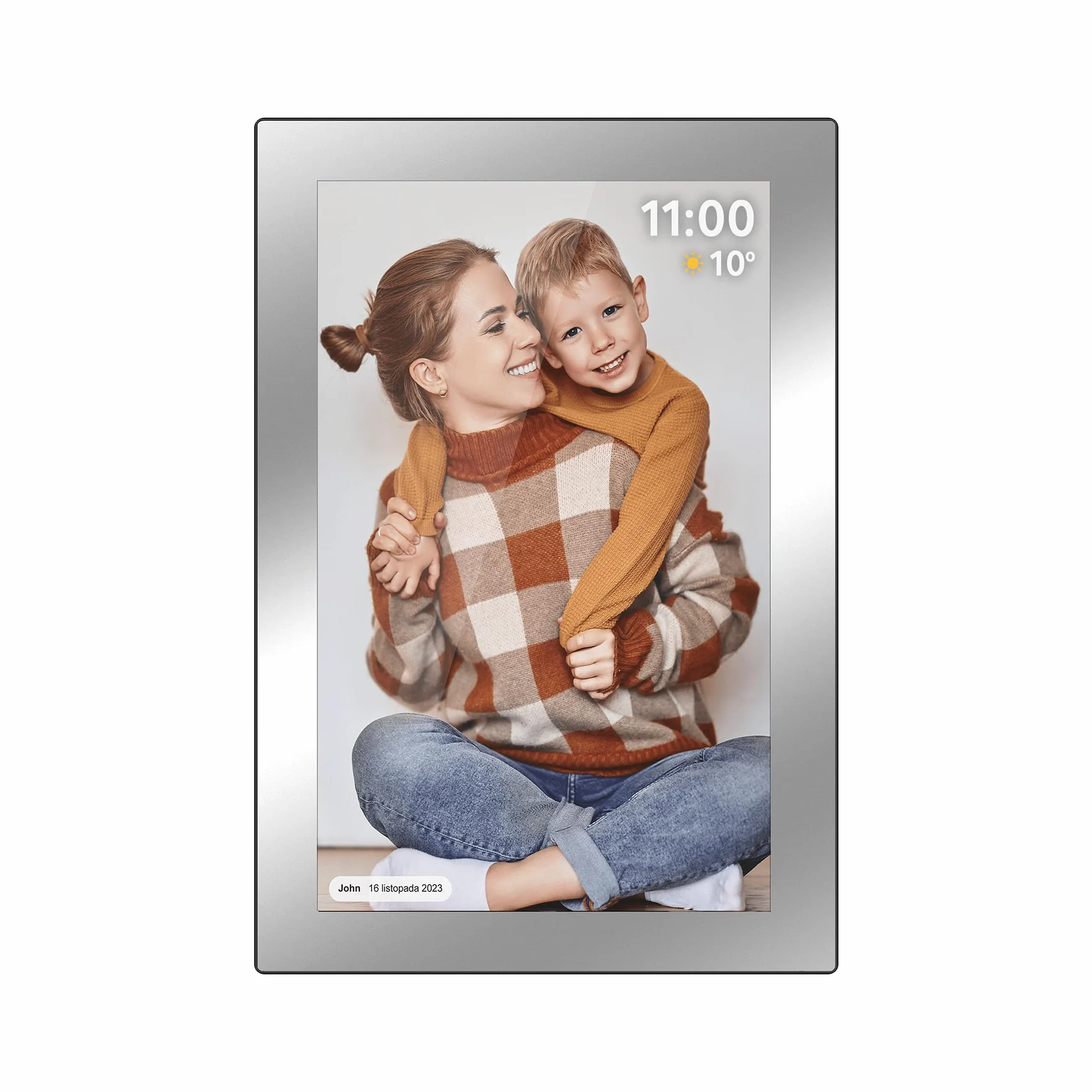 Krüger&Matz Cyfrowa Ramka na Zdjęcia FRAMEO 1280 x 800 px 10,1" Wi-Fi MicroSD Odtwarzanie Klipów Wideo Timer Pogoda Lustrzana Ramka KM1101