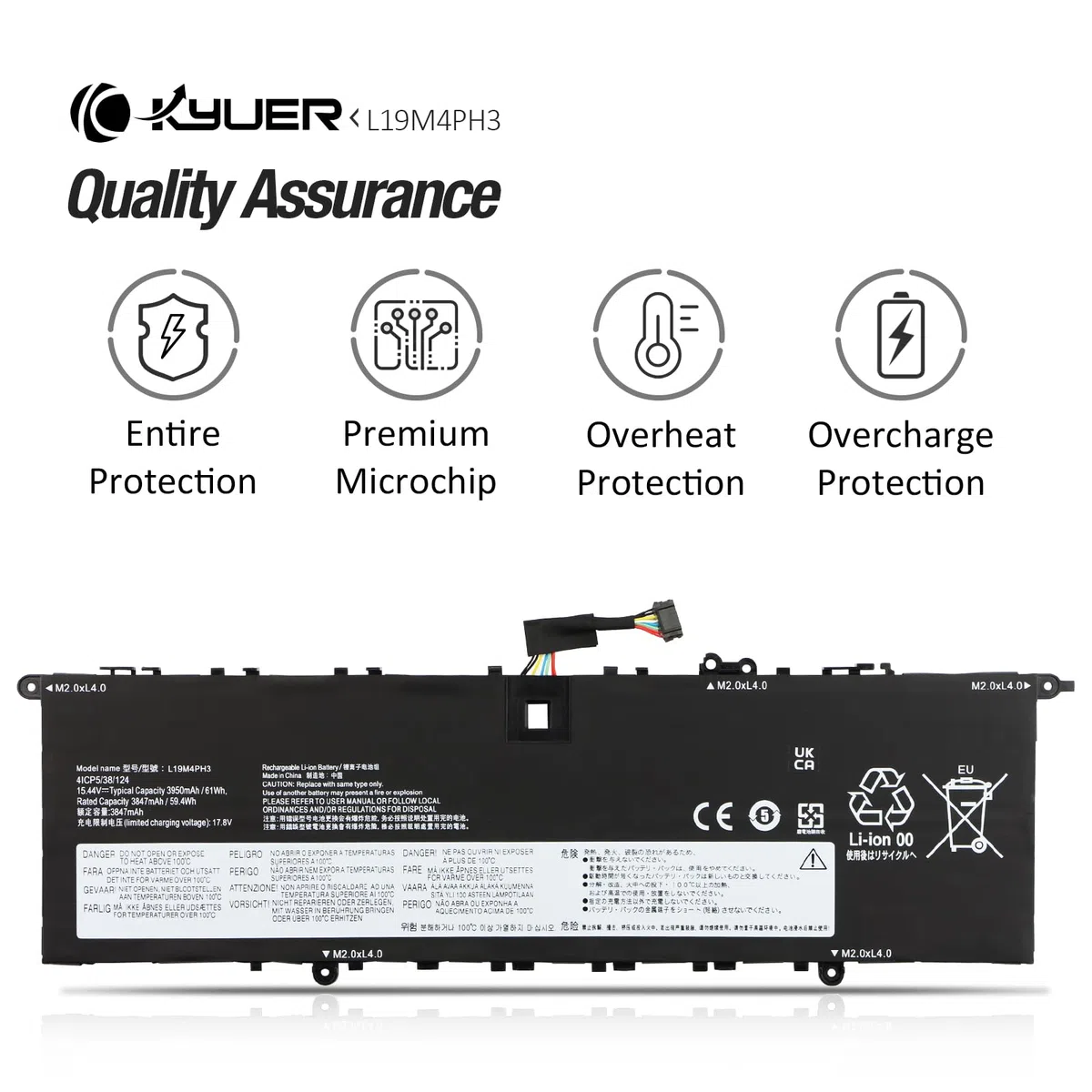 K KYUER 61Wh L19M4PH3 L19D4PH3 L19C4PH3 Bateria do Lenovo Yoga Slim 7 Pro 14 OLED, IdeaPad Slim 7i Pro Slim 7 Pro 14IHU5 14" Series Yoga Slim 7 Pro 14ARH5 14IHU5 14ITL5 14ARH7 14IAP7 14ACH5 O OD