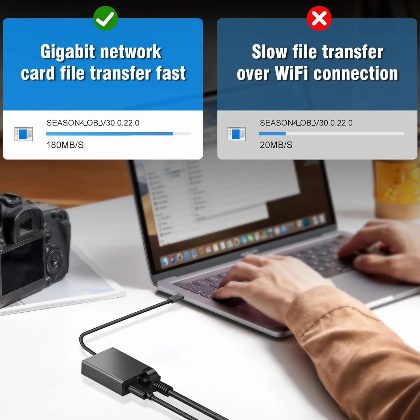 USB to Ethernet RJ45 Adapter - Fire TV Stick 4K Compatible, 100 Mb/s Micro USB for Chromecast TV
