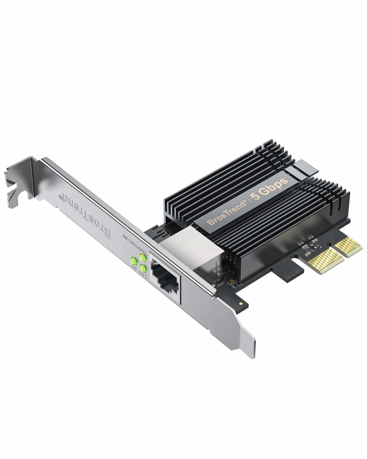 BrosTrend Karta sieciowa 5 Gb PCIe niskoprofilowa Ethernet PCI Express dla Windows 11/10 Server 2022