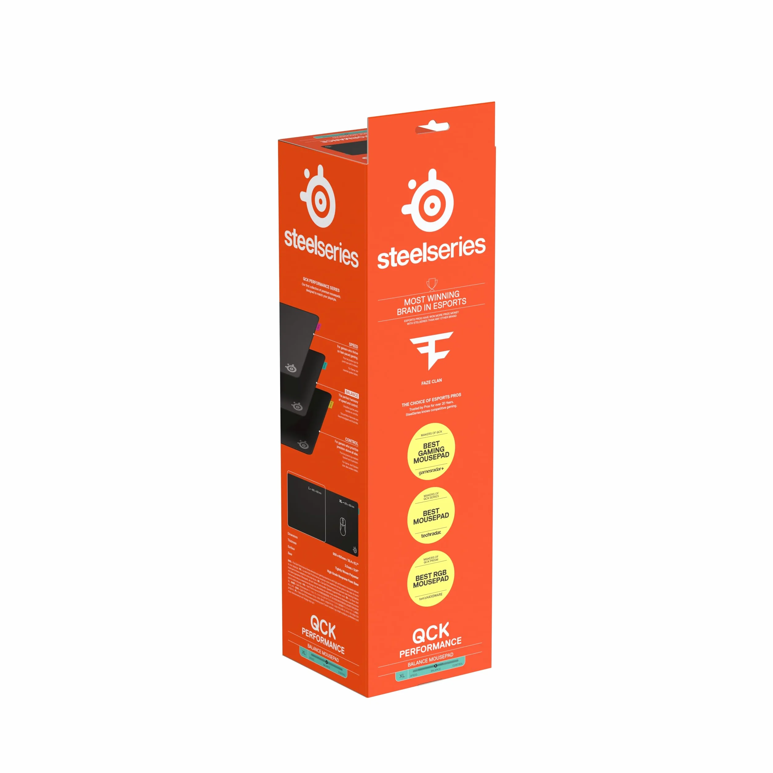 SteelSeries, podkładka QcK XL Performance Balance - Dod. gęstość dająca poślizg - Niskoprofilowe przeszycia krawędzi - Antypoślizgowa podstawa z neoprenu - Rozm. 900 x 400 mm - FPS, MOBA, RTS, MMO