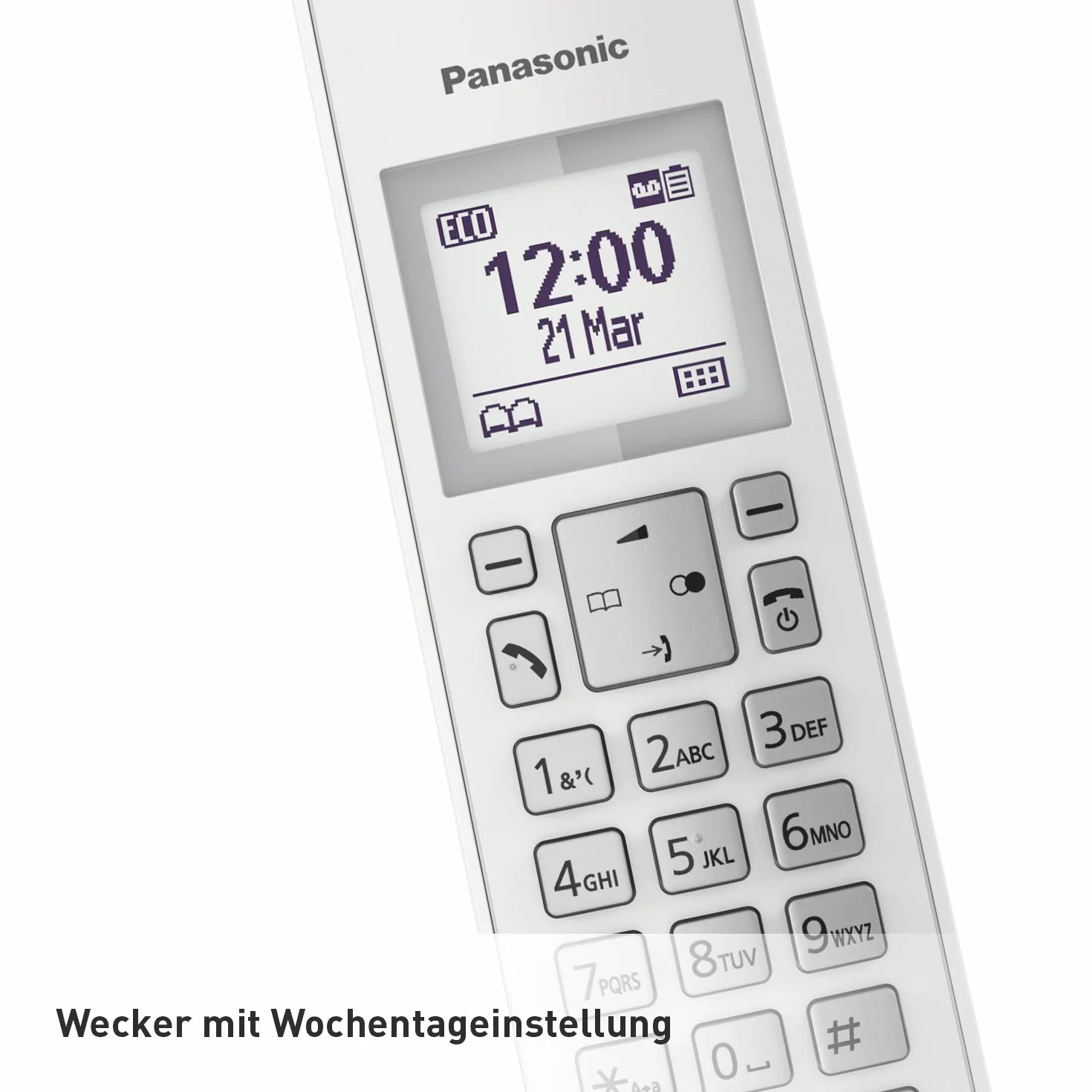 Panasonic KX-TGK220GW Bezprzewodowy Telefon Stacjonarny z Automatyczną Sekretarką, Biały