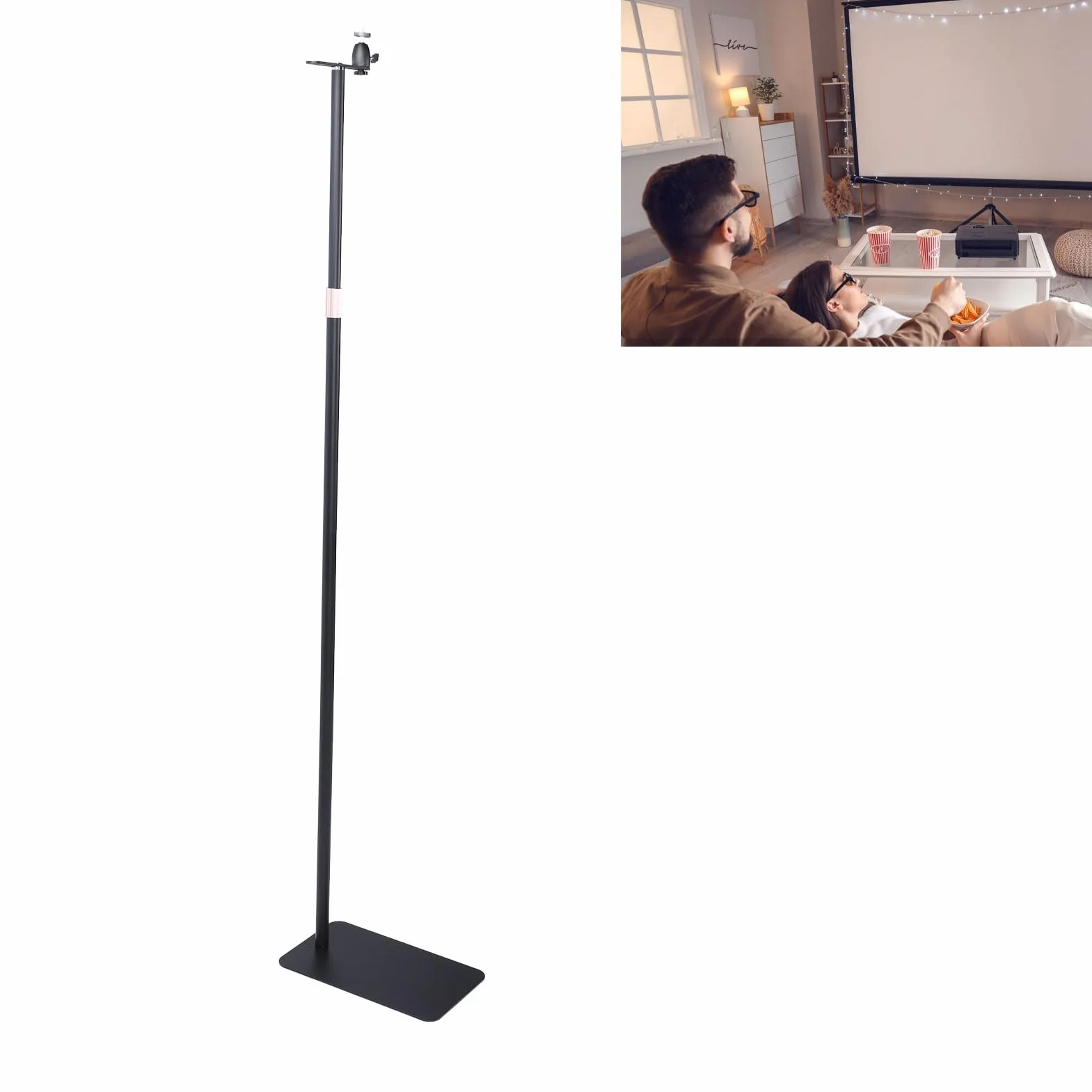 Stojak na projektor z regulacją wysokości projector stand uchwyt podłogowy z głowicą kulową, uchwyt teleskopowy, szeroka kompatybilność, wyposażenie Fästen