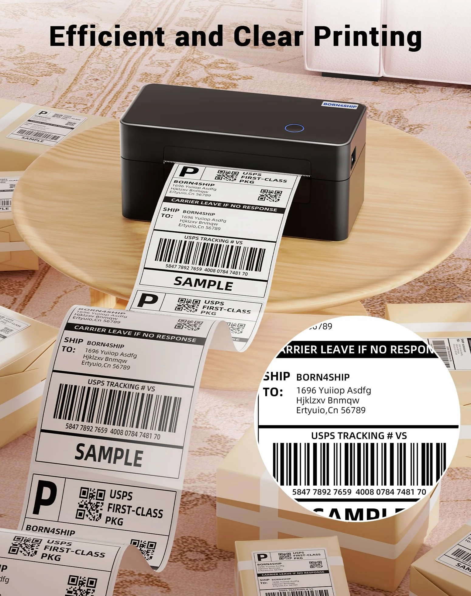 Termiczna drukarka etykiet 4x6 USB kompatybilna z Etsy Amazon do małych paczek wysyłkowych