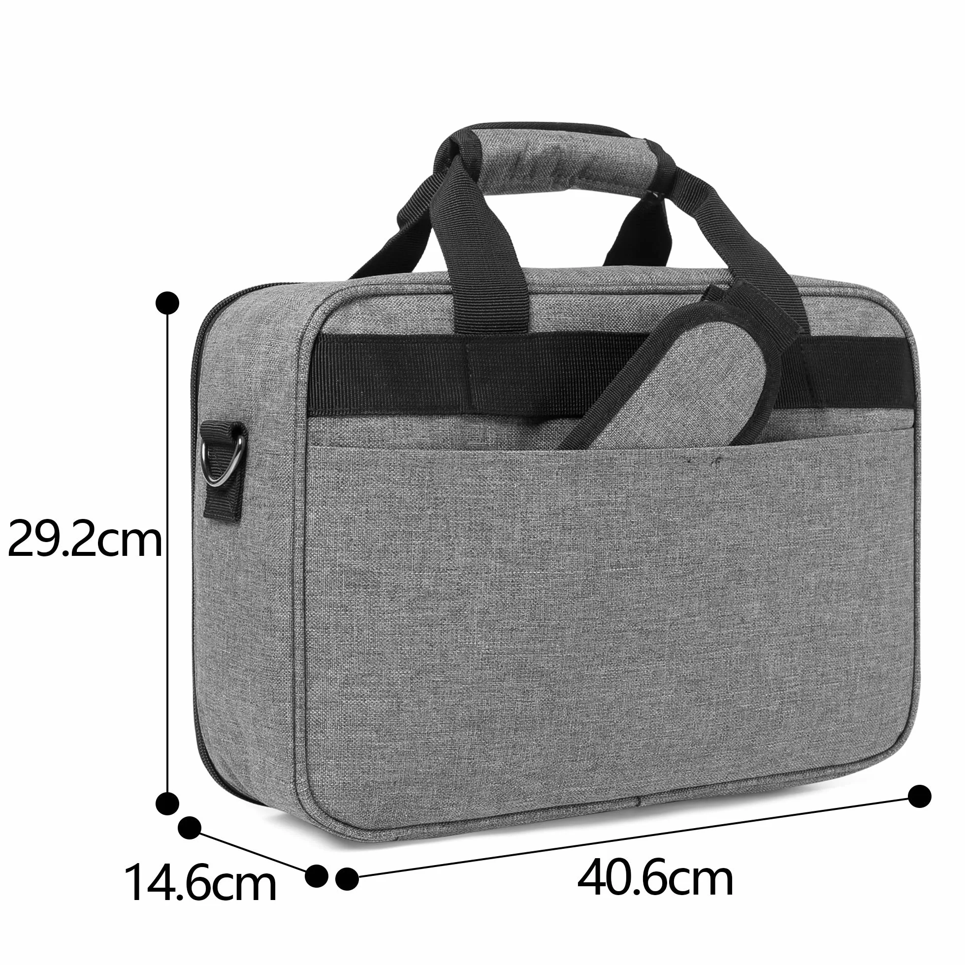 Luxja Torba na projektor kompatybilna z projektorem Acer, BenQ, Epson, Optoma i Viewsonic, torba z projektorem z etui ochronnym na laptopa, 39,4 cm x 28 cm x 13,5 cm, szara