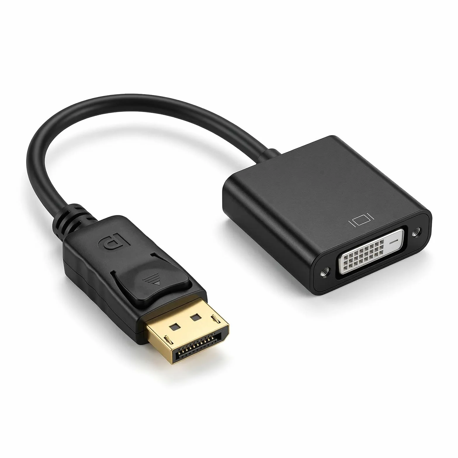 Adapter DisplayPort na DVI – pozłacana wtyczka DP na gniazdo DVI, kabel 15 cm, kompatybilny z monitorem, projektorem, komputerem – kabel DVI DisplayPort do Lenovo, Dell, HP