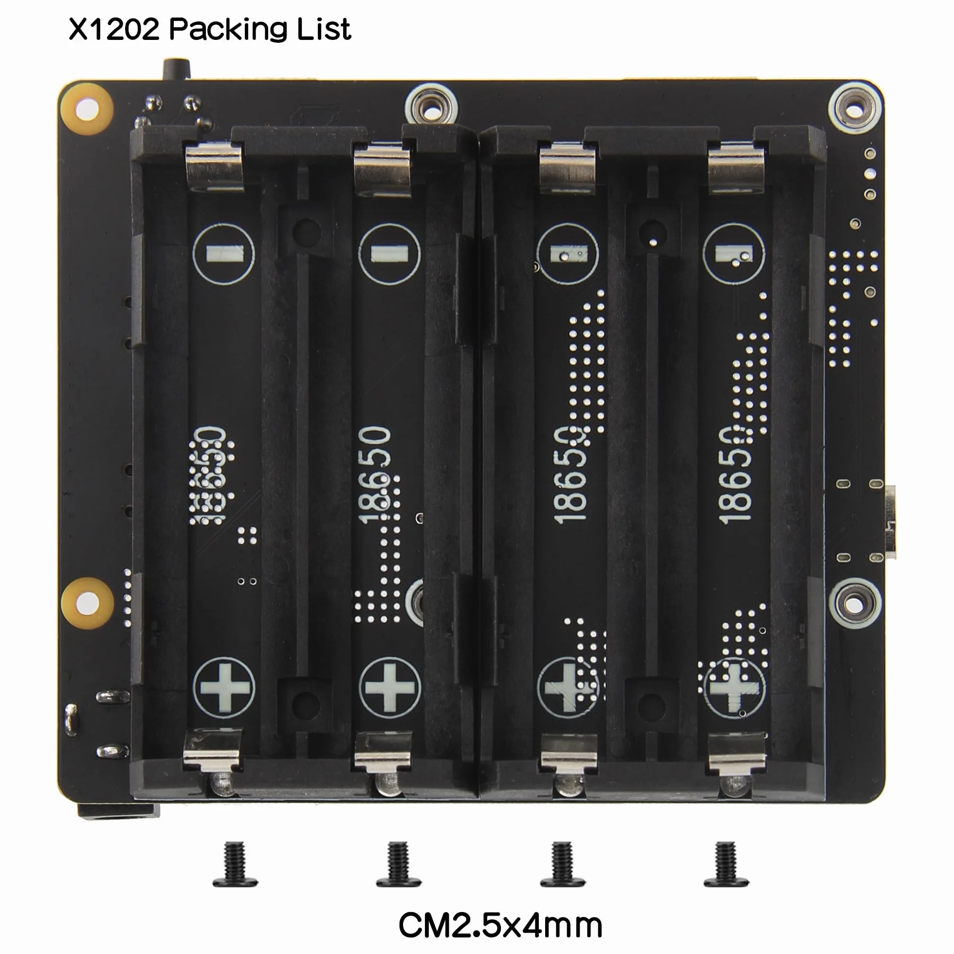 Geekworm Raspberry Pi 5 UPS (X1202), 4-Cell 18650 UPS (Max 5.1V 5A Output) with Wide 6-18V Input | Auto Power On | Safe Shutdown | Power Loss Detection