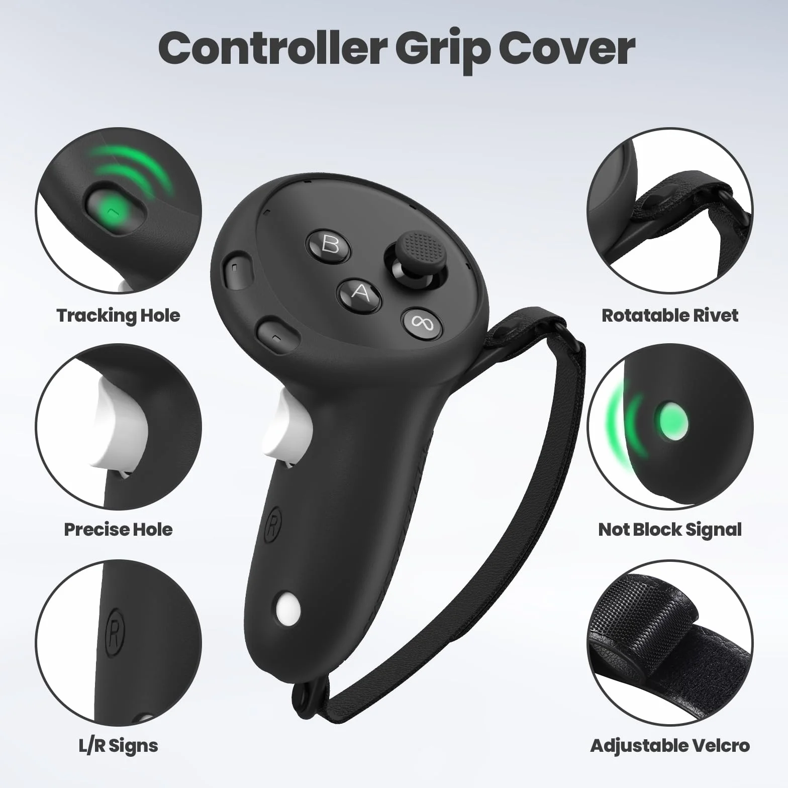 Silikonowe etui ochronne do Meta Quest 3S, 5 w 1, osłona na kontroler i VR, joystick caps