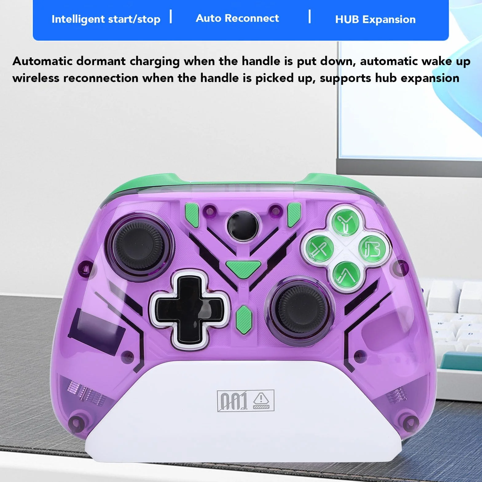 Interaktywny Kontroler Gier z Ekranem, Kontroler Gier z Efektem Halla na PC, IOS, Android, Joystick Gamepada, Czujnik Ruchu, światło RGB, Połączenie Bluetooth i 2.4G