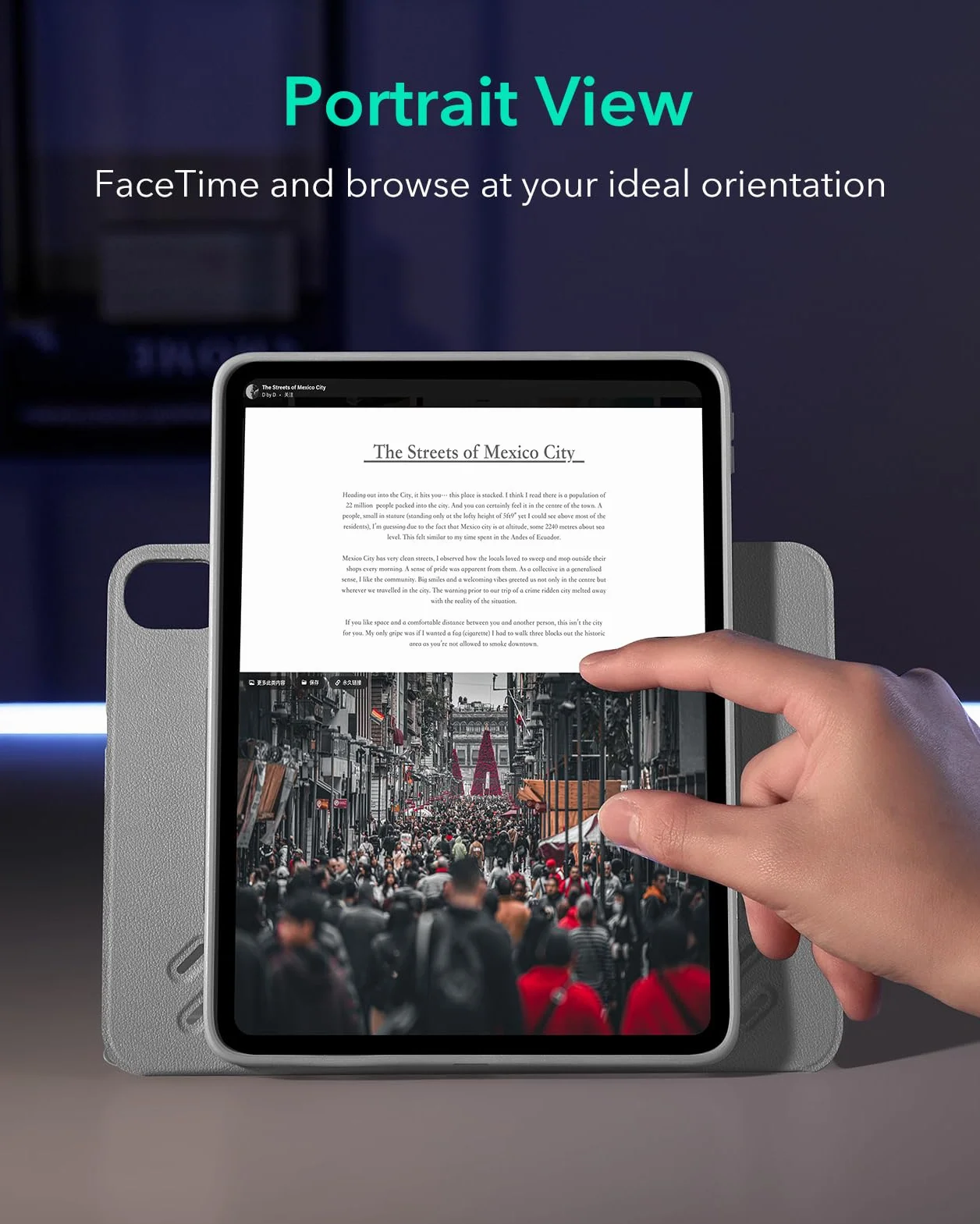 ESR Etui na iPad Air 11 cali (2025) M3/M2, iPad Air 7a/6a/5a/4. generacji (2024/2022/2020) 10,9 cala, zdejmowana osłona magnetyczna, regulowany stojak pionowy/poziomy, 9 kątów w