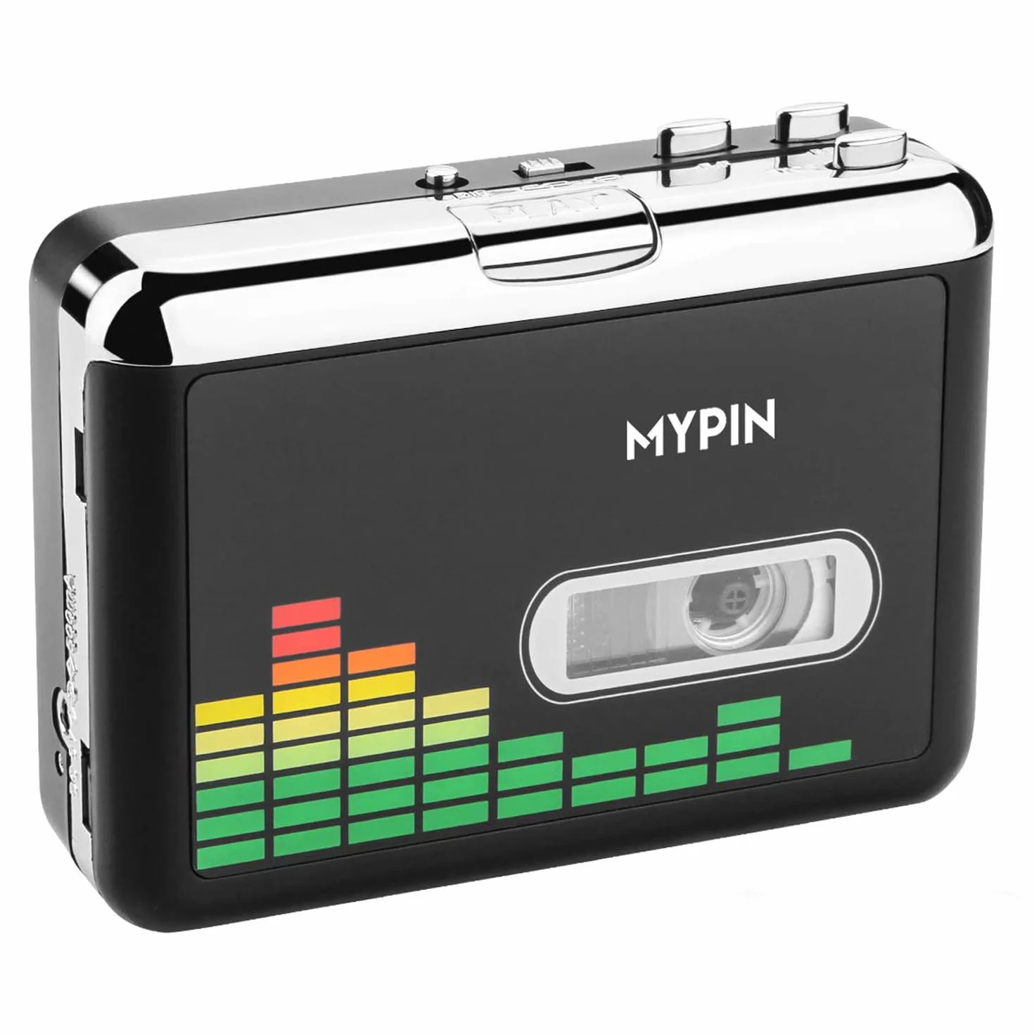 MYPIN przenośny odtwarzacz kasetowy, odtwarzacz audio USB, Walkman, konwerter taśmowy na MP3, retro, ze słuchawkami, nie ma potrzeby automatycznego cofania komputera