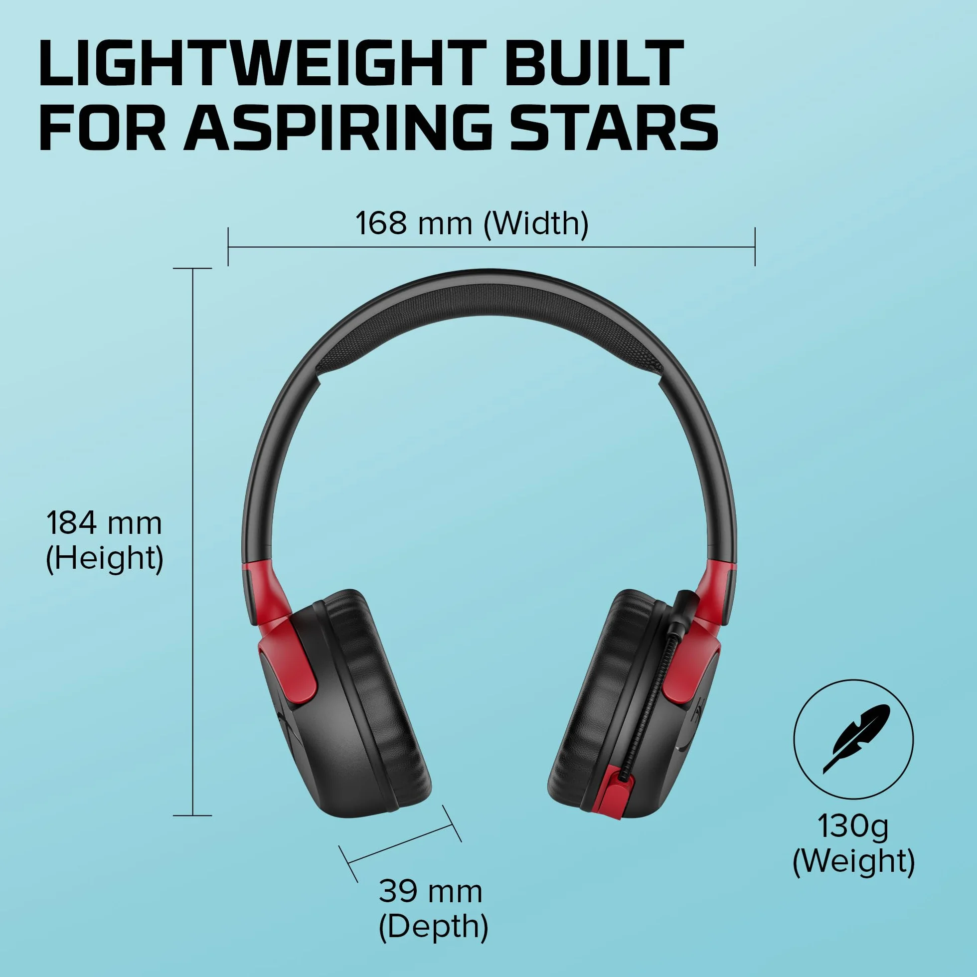 HyperX Cloud Mini Wireless - Bezprzewodowy zestaw słuchawkowy do gier dla dzieci, ograniczenie głośności 85dB, dla PC/Switch/PS/Chromebook/Xbox/Mobile, czarny