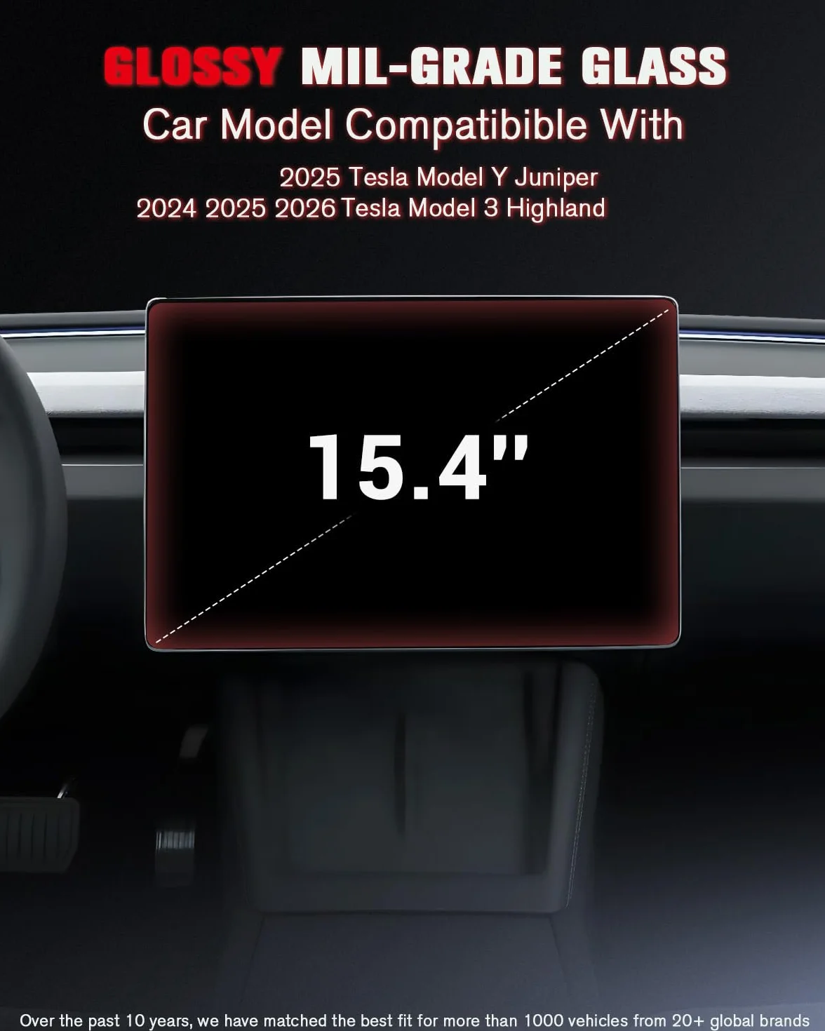 Zestaw 2 matowych folii ochronnych Tesla Model Y 2025 Juniper Model 3 Highland 2024-2025 szkło hartowane 9H antyodblaskowe