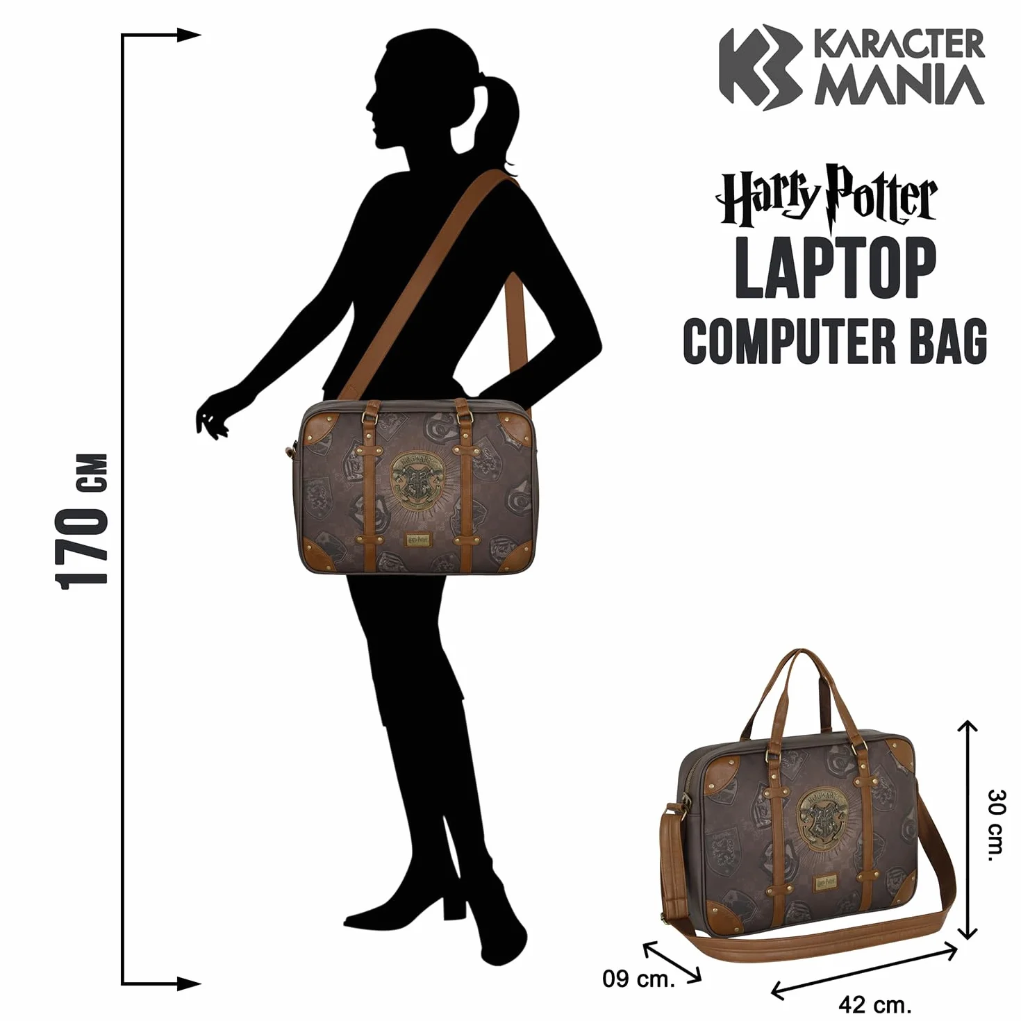 Harry Potter Pride-Torba na Laptopa, Brązowa, 42 x 30 cm