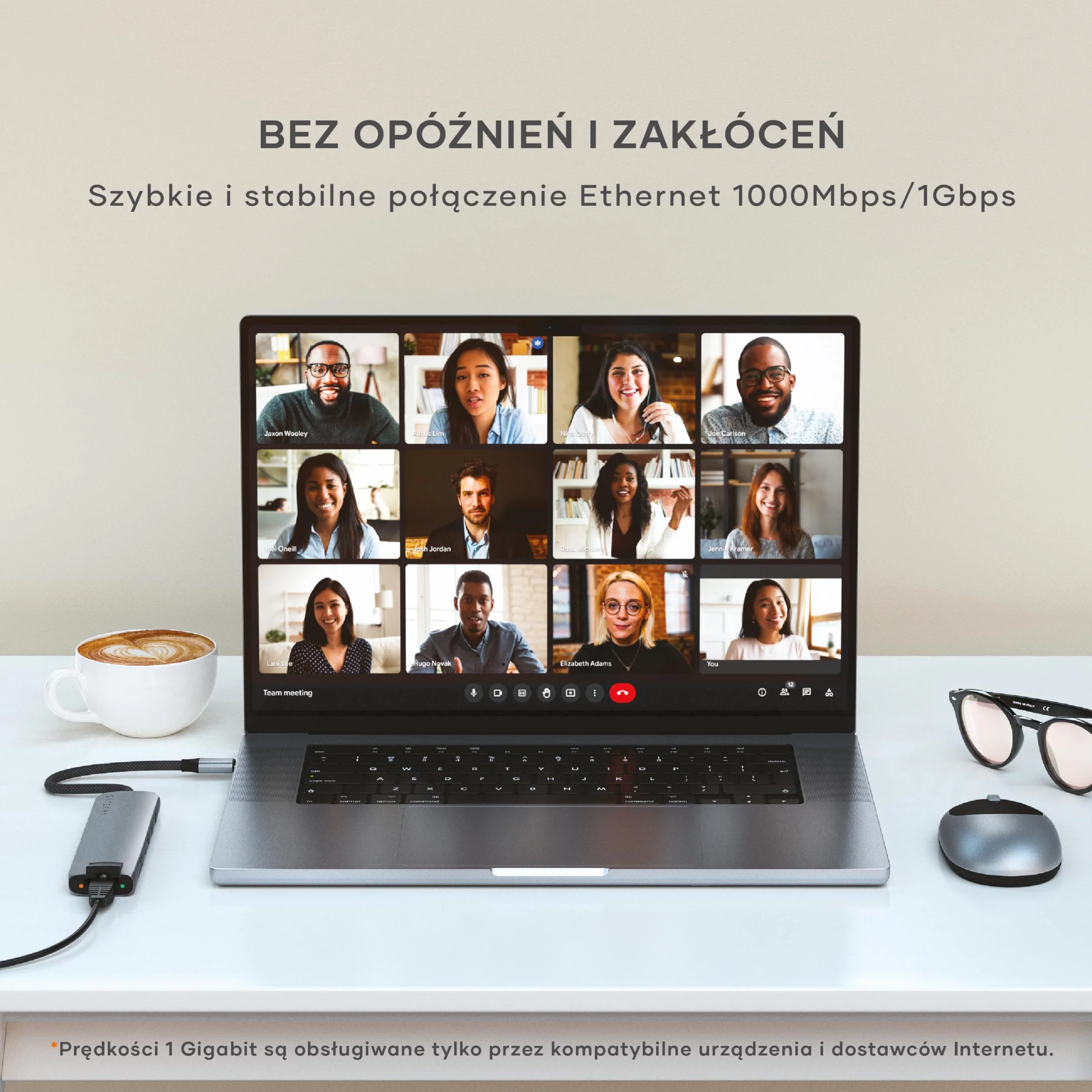 SATECHI 7-w-1 Slim Plus koncentrator USB-C, adapter wieloportowy z Ethernetem, ładowaniem PD 100 W, HDMI 4K@60Hz, 2x USB-A 10 Gb/s i SD/MicroSD do MacBooka Air/Pro/Neo, laptopa i innych – szary