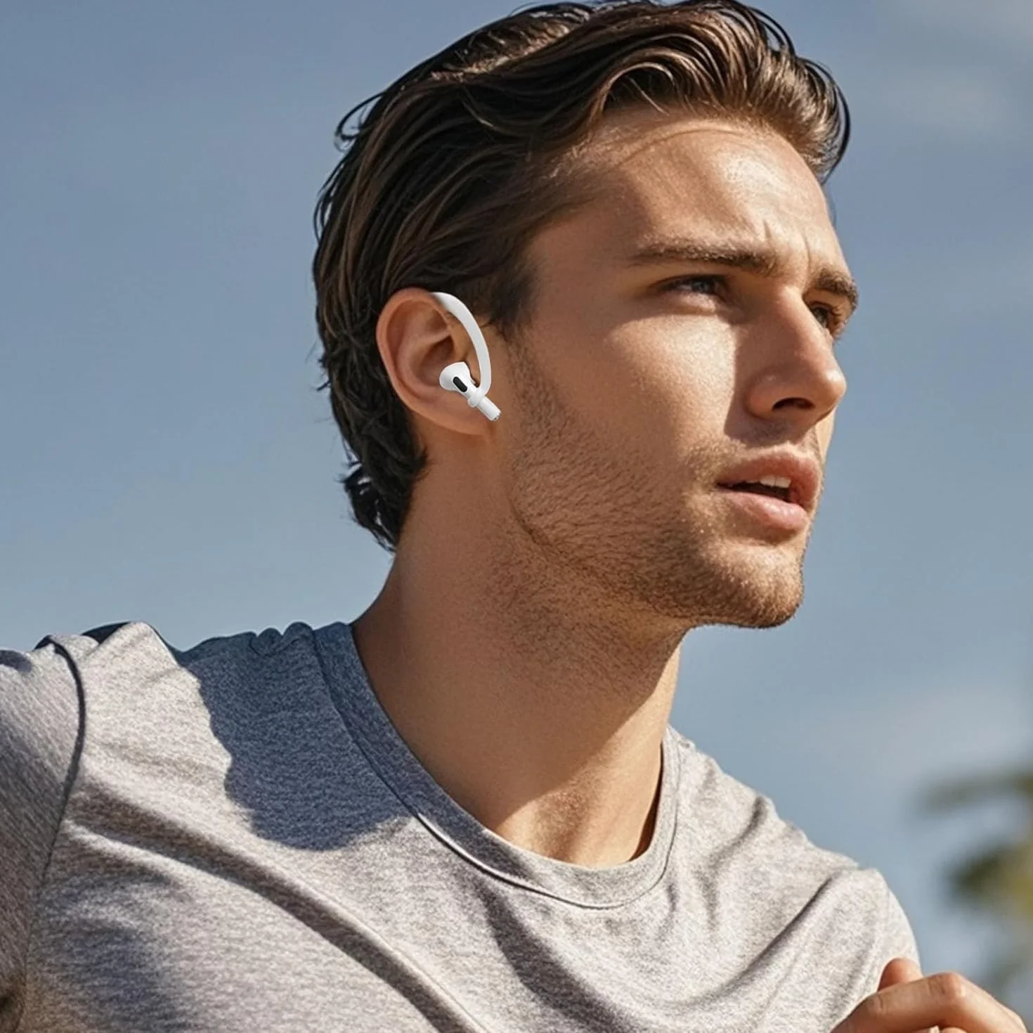 1 para zaczepów na ucho do słuchawek Bluetooth, do słuchawek Airpods, Apple, akcesoria sportowe, ochrona przed zgubieniem, silikonowe zaczepy na ucho