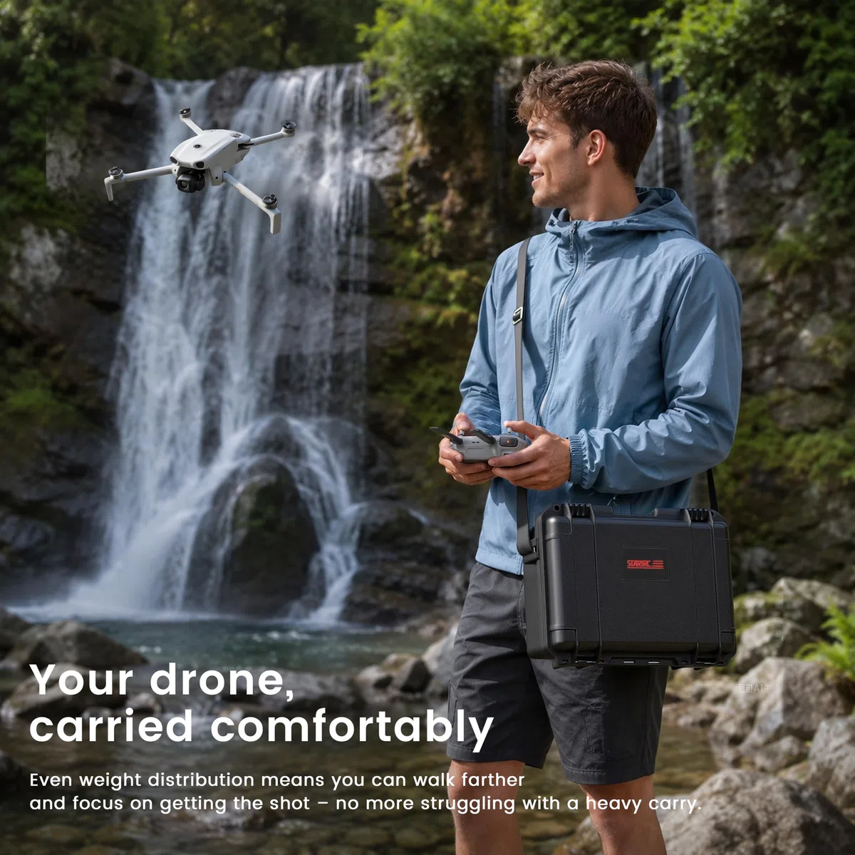 STARTRC Lito X1/1 walizka, wodoszczelna, twarda torba do DJI Lito X1/1 Fly More Combo akcesoria do akumulatorów DJI RC 2/RC-N3,4 i koncentratora ładowania, mała walizka