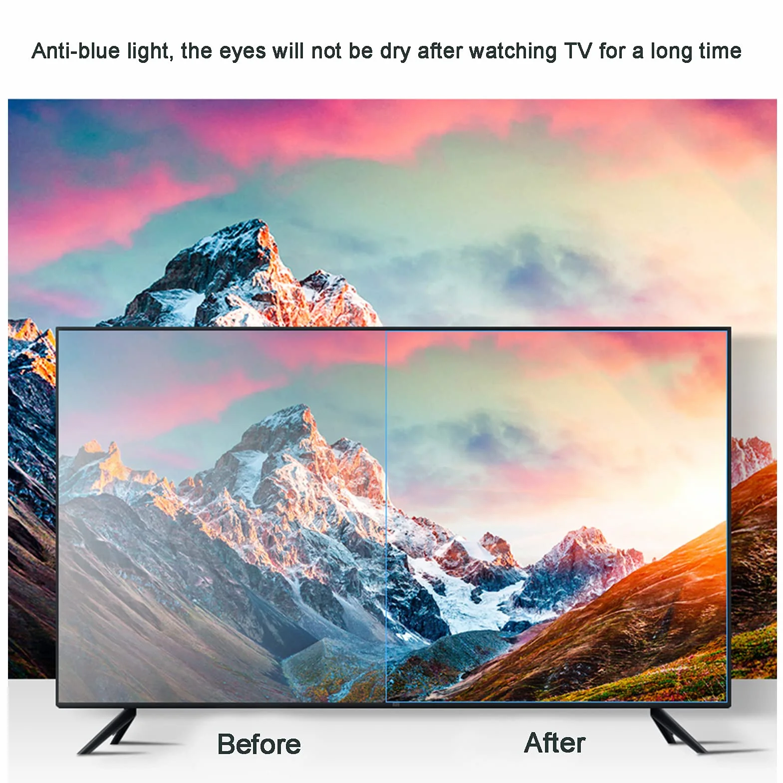 32-75 cali Ochrona ekranu telewizora, matowa antyodblaskowa anty-niebieskie światło Folia Zmiękcza światło Zmniejsza zmęczenie oczu dla Smart TV 4K LED, 32" (704 * 395mm)