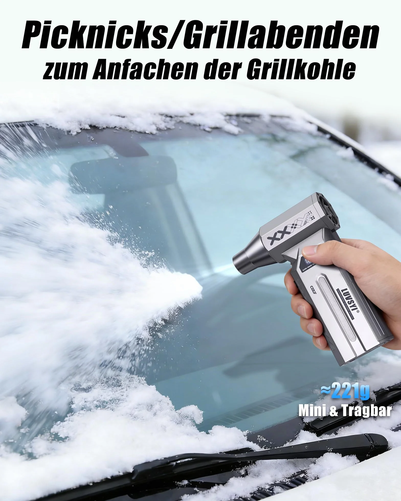 HAOFOYFUN Electric Air Duster 150 000 obr./min 4-stopniowa dmuchawa z wyświetlaczem LED
