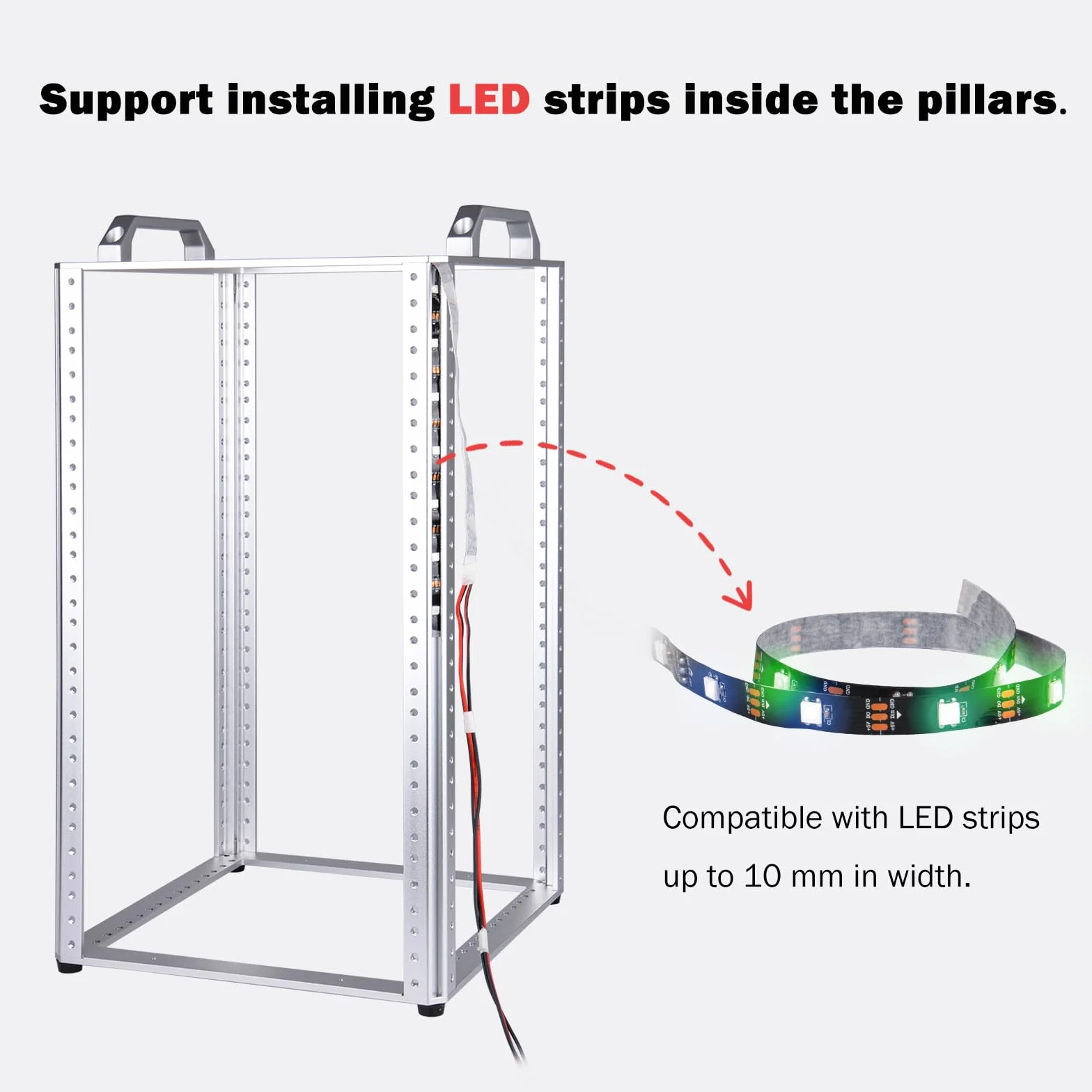 DeskPi RackMate TL1 10U 10-calowa szafka serwerowa ze stopu aluminium otwarta rama