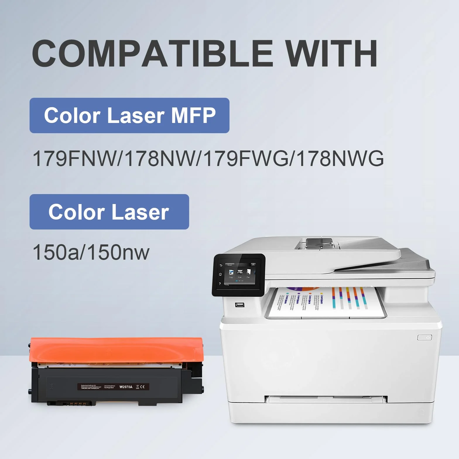 Superpage Zamiena dla HP 117A Zestaw tonera Kompatybilny z tonerem HP Color Laser MFP 179fwg 178nwg 179fnw 178nw 150nw 150a W2070A W2071A W2072A W2073A (4-pak, Czarny Cyjan Magenta Żółty)