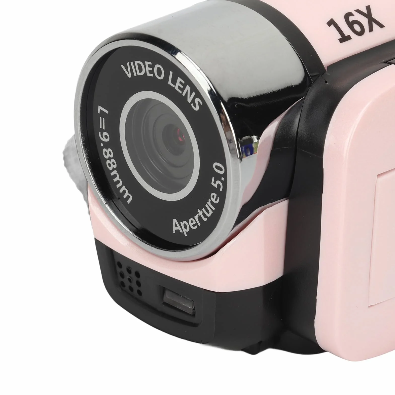 Aparat Cyfrowy HD 1080P, Kamera Wideo do Vlogowania z 16-krotnym Zoomem i 2,4-calowym Obrotowym Ekranem do Robienia zdjęć, Przenośna Kamera do Selfie 16 MP ze światłem (PINK)