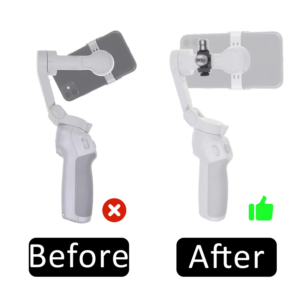 Zestaw Przeciwwagi Camkix do Gimbal do Smartfona- 1x Mocowanie z Przeciwwagą, 4x Śruby Stabilizujące - Kompatybilne z DJI Osmo Mobile 1/2, Zhiyun Smooth 4, Zhiyun Smooth Q, Feiyu Vimble 2, Evo Shift