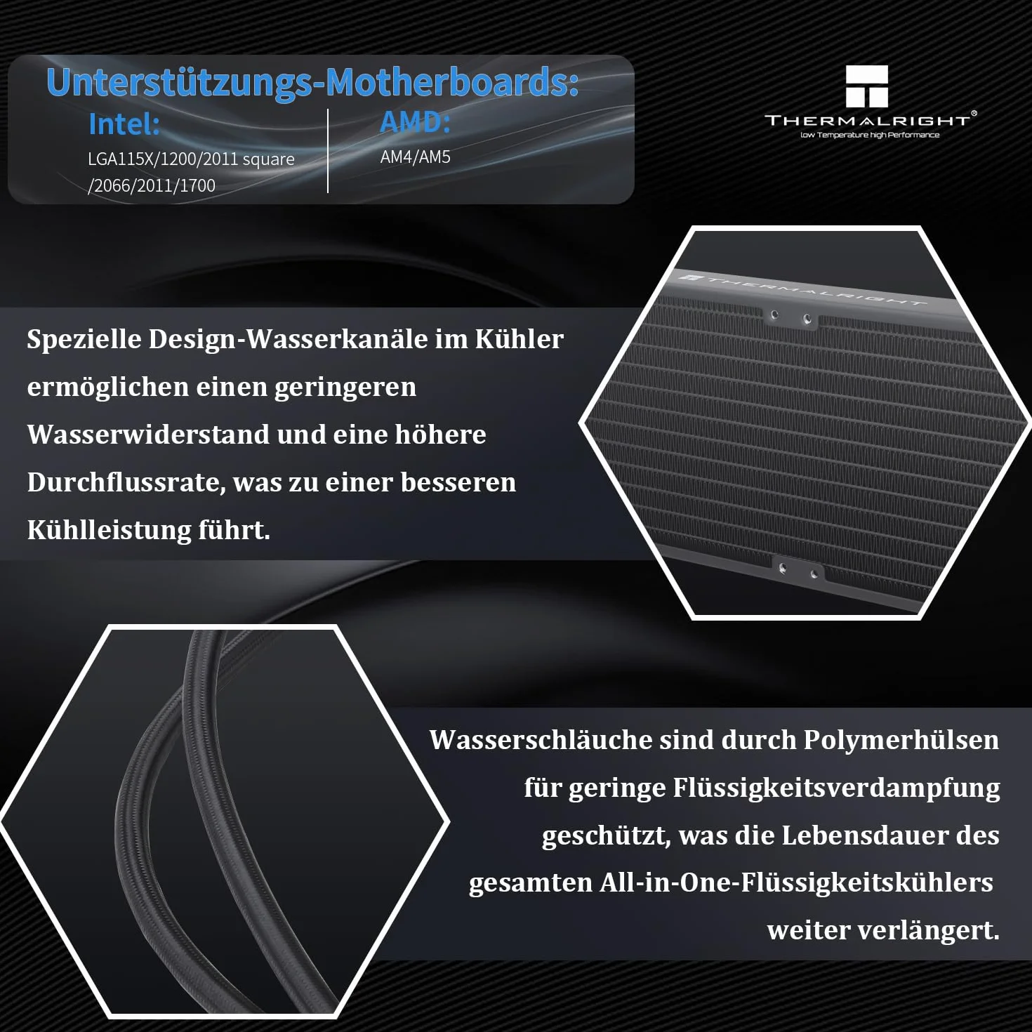 Thermalright Frozen Edge 360 Black Chłodnica wodna procesora PWM 3300 RPM S-FDB AMD AM4/AM5 Intel LGA1150/1155/1200/1700/2011