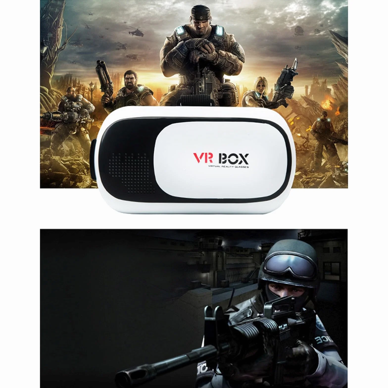 Retoo Zestaw Słuchawkowy 3D VR do smartfona 3,5-6,3 cala z pilotem i przeglądarką 360°, gogle VR kompatybilne z Androidem, Phone, Samsung, Moto, LG, Huawei, Asus, akcesoria VR, białe