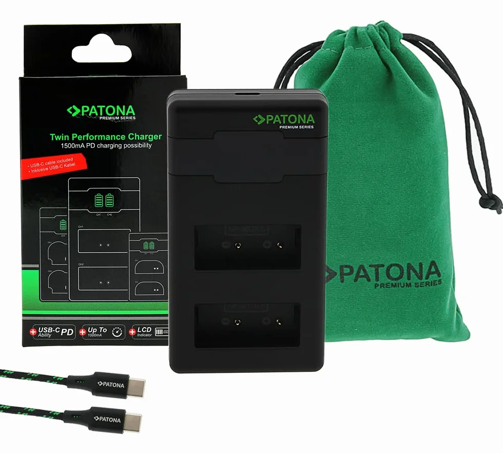 PATONA V1 Protect 2X akumulator NP-W126s 1210 mAh z ładowarką USB PD 1000 mA do X-M5 X-S10 X-T50