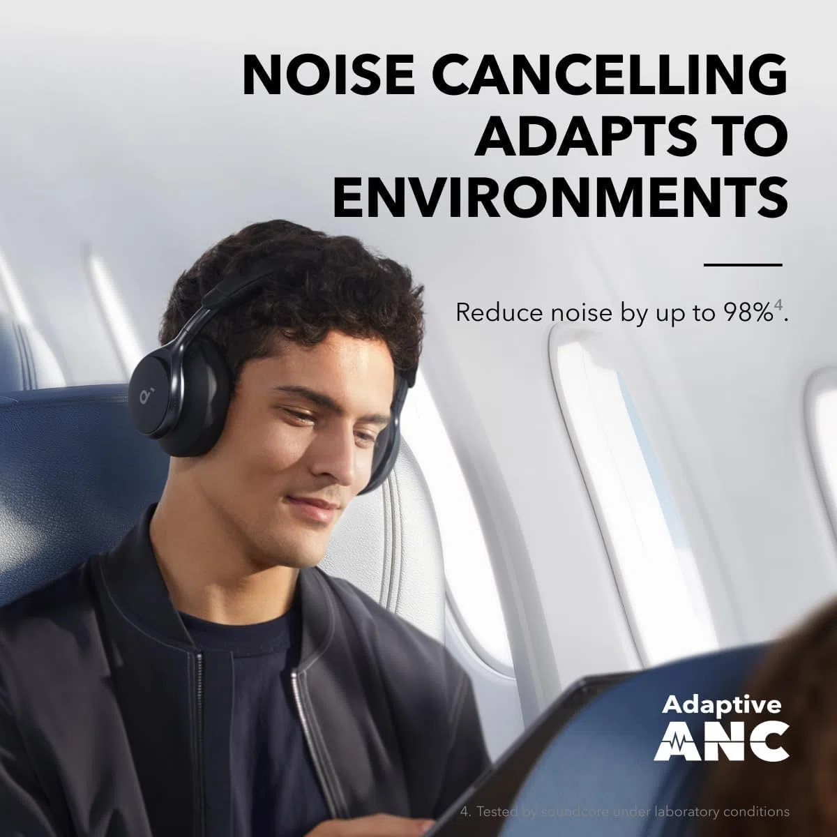 Soundcore by Anker Space One(odnowiona): adaptacyjne słuchawki z ANC, 2x silniejsza redukcja głosu, 40h odtwarzania z ANC, obsługa aplikacji, bezprzewodowy dźwięk LDAC, wygodne dopasowanie