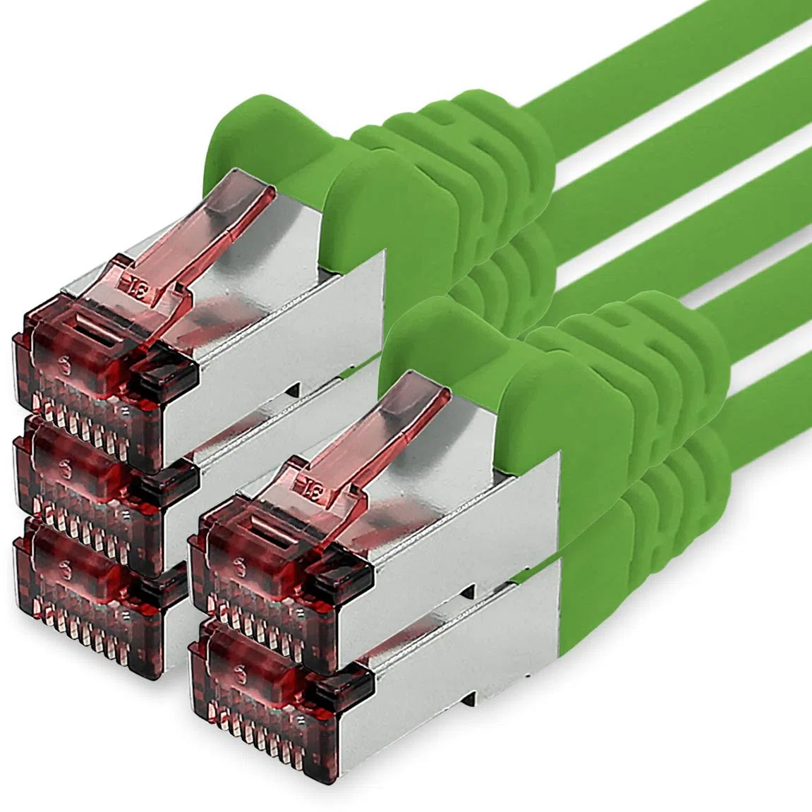 Kabel sieciowy Cat.6 2 m zielony - 5 x kabel Ethernetowy Lankabel Cat6 Lan kabel sieciowy Sftp Pimf kabel krosowy 1000 Mbit s