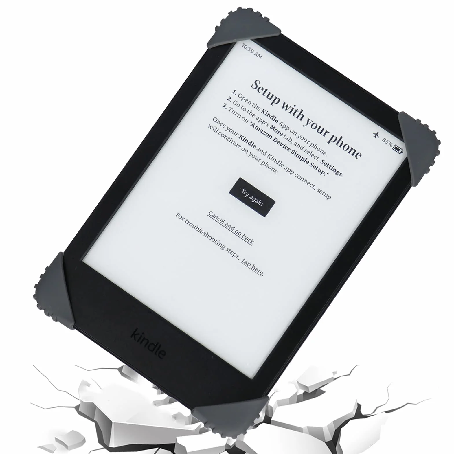 ZhaoCo Uniwersalne Etui Antypoślizgowy Silikonowy Pasek na Rękę Uchwyt na Palec do 6" / 6,8'' / 7" Kindle/Kobo/Sony Czytnik Ebooków - Szary
